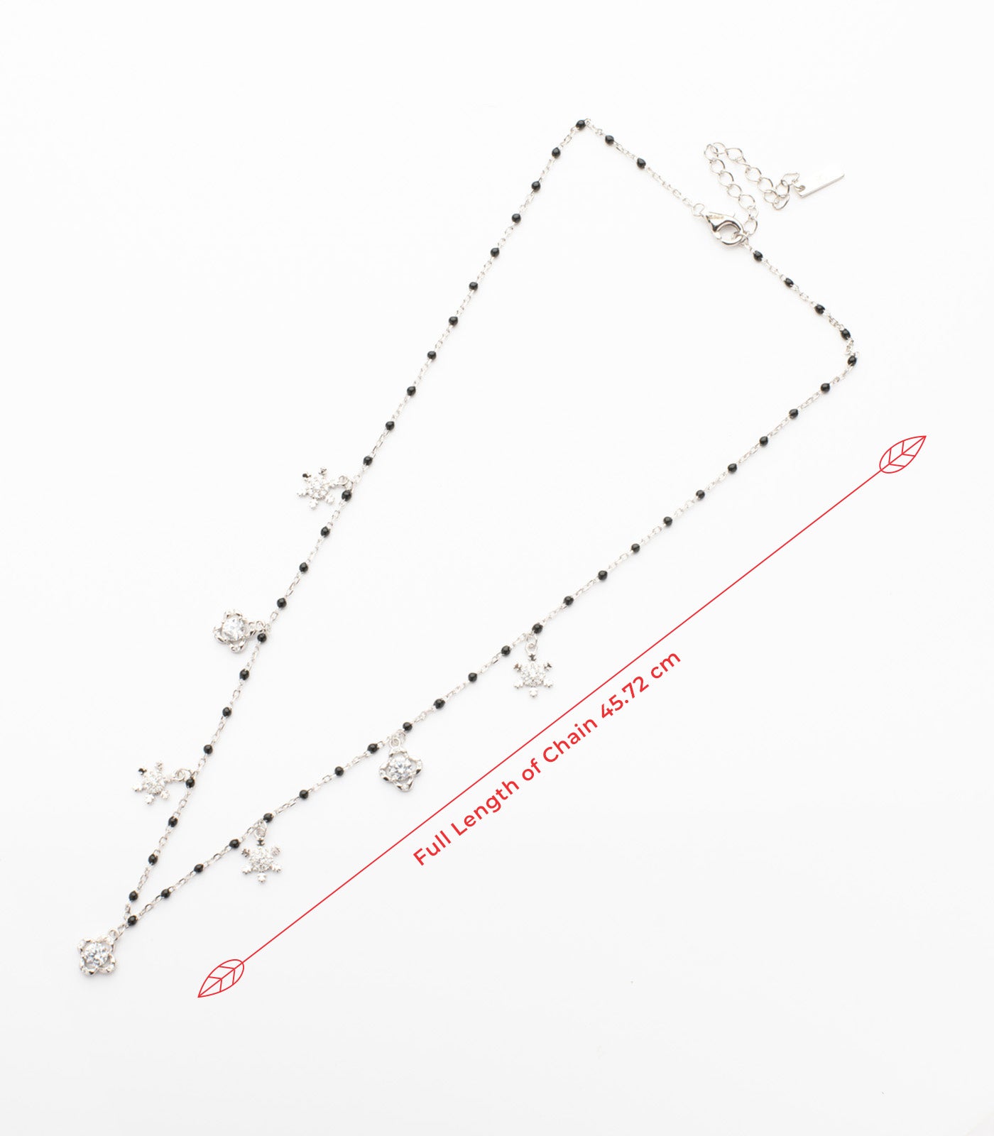 Dangling Stone Snowflake Mangalsutra (Silver)