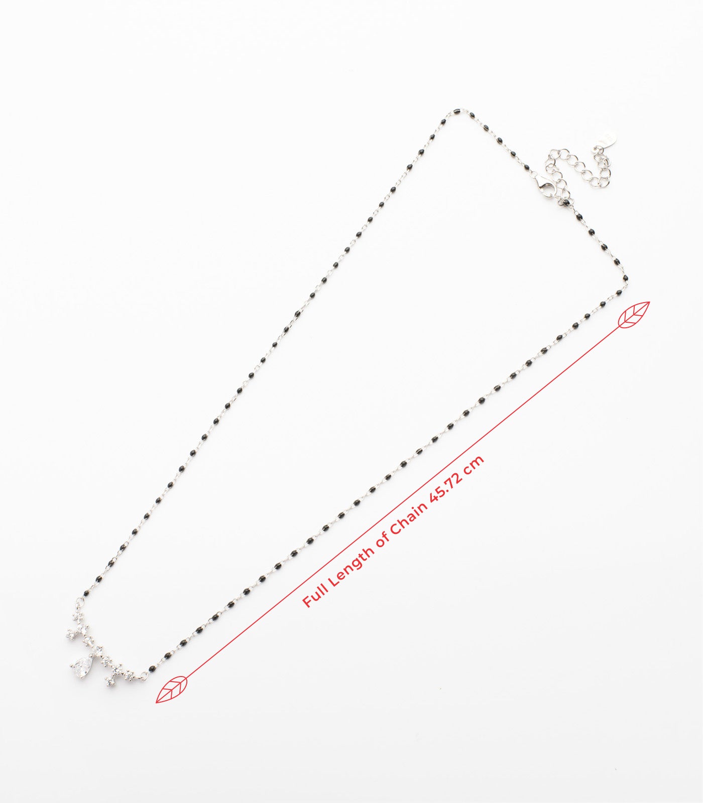 Unbent Crystal Teardrop Mangalsutra Pendant (Silver)