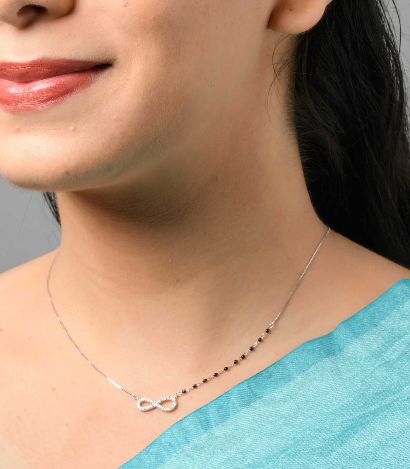 Infinity Pendant Mangalsutra (Silver)