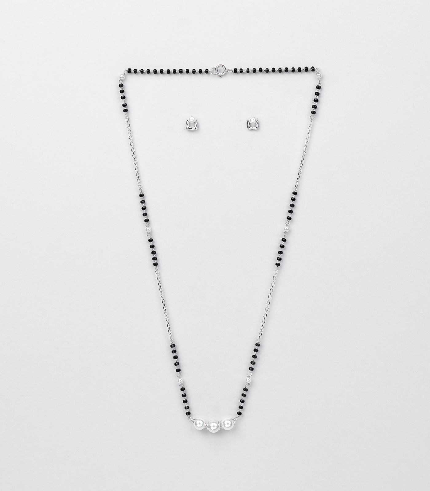 Pearl Shine Mangalsutra Set (Silver)