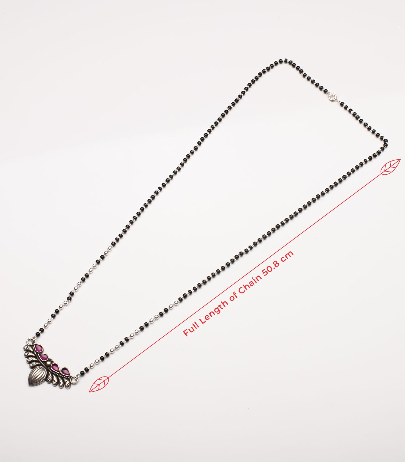 Voilet Stone Drop Shaped Antique Mangalsutra Set (Silver)