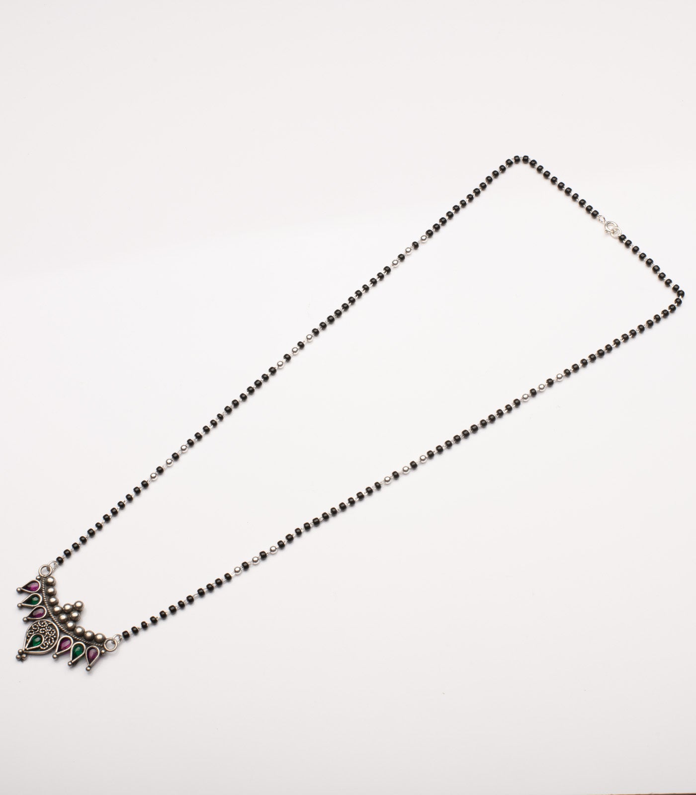 Dual Stone Antique Mangalsutra Set (Silver)