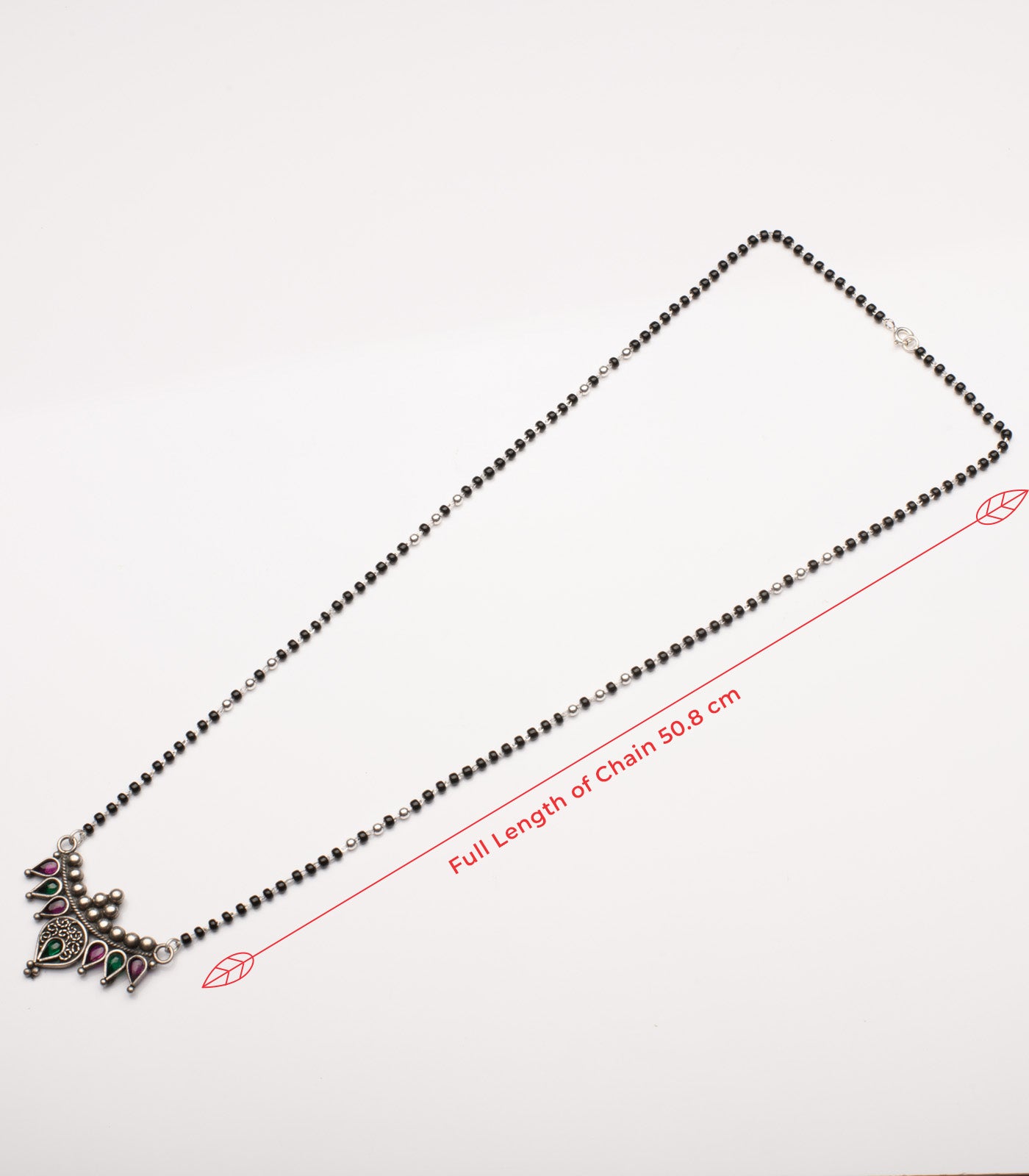 Dual Stone Antique Mangalsutra Set (Silver)