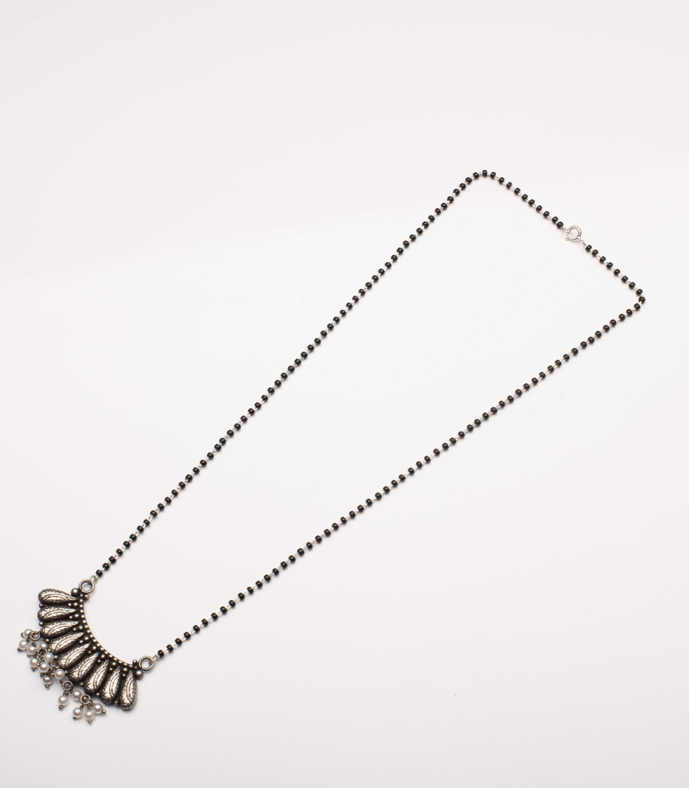 Crafted Drops Antique Mangalsutra Set (Silver)