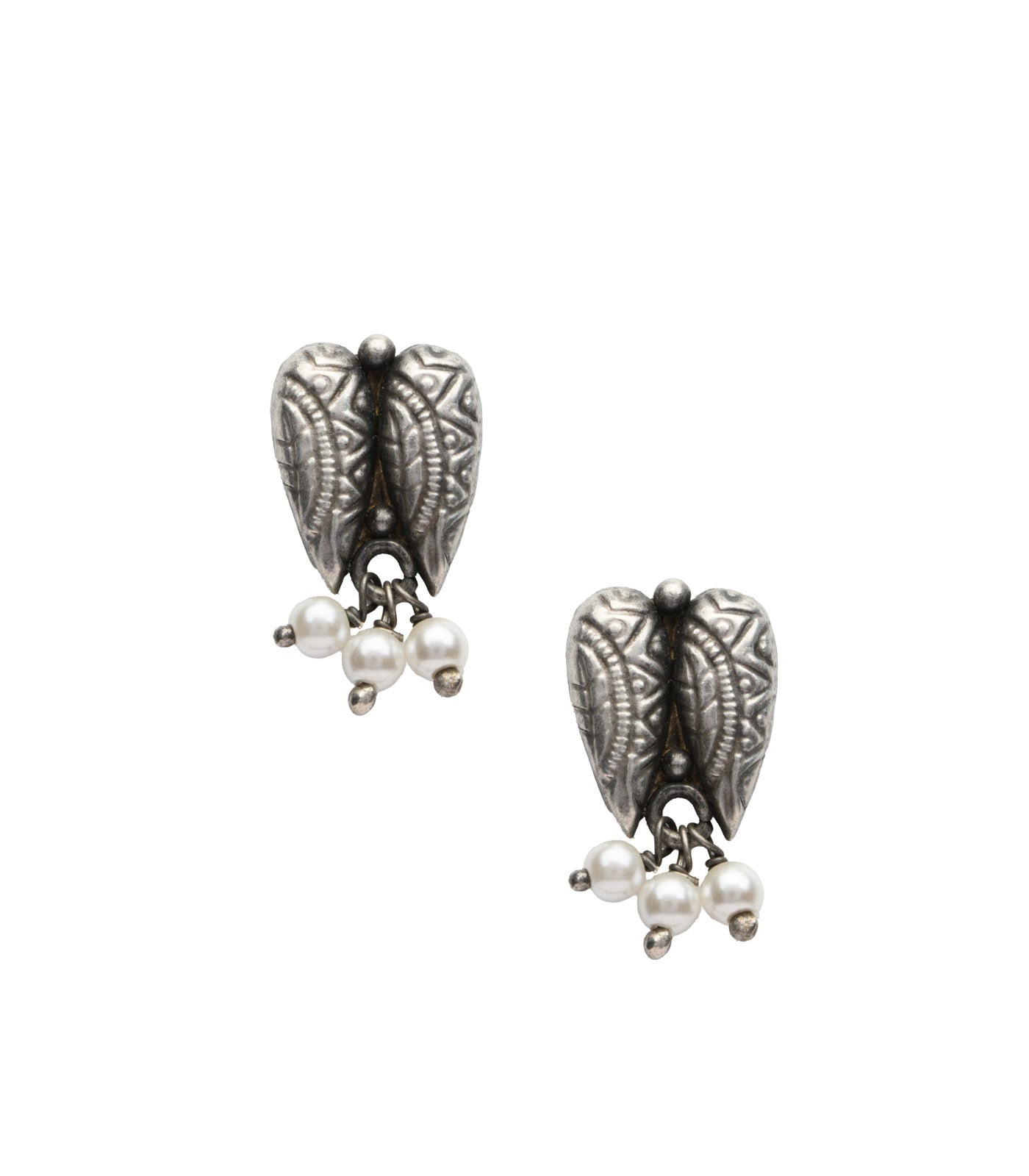 Crafted Drops Antique Mangalsutra Set (Silver)