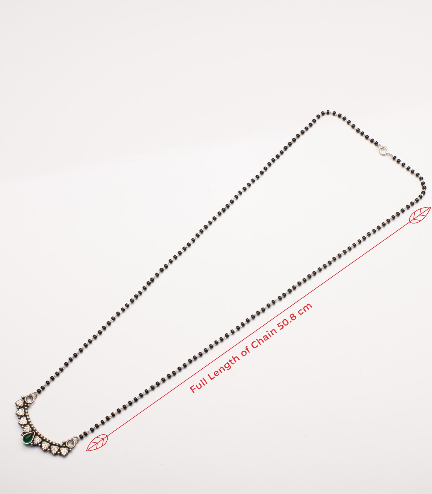 Green Stone Antique Mangalsutra Set (Silver)