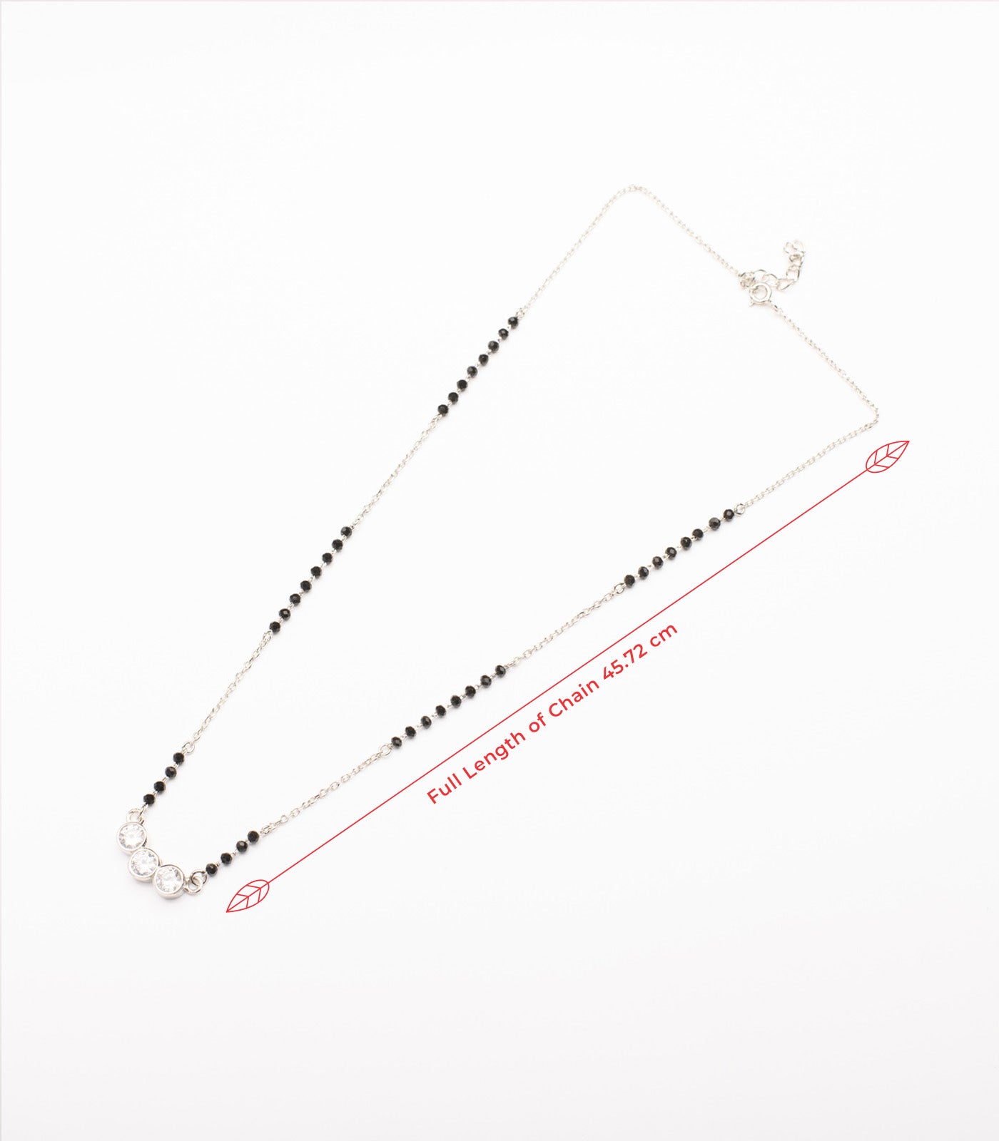 Standard Three Stone Mangalsutra (Silver)