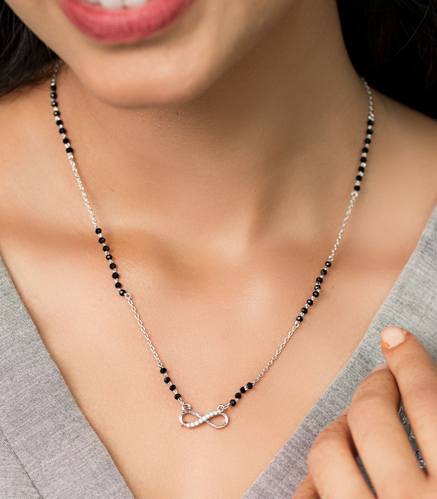 Alia Bhatt Inspired Modern Mangalsutra (Silver)