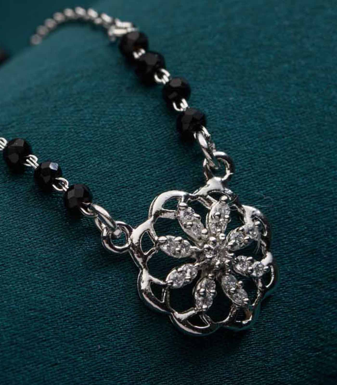 Floral Bliss Mangalsutra (Silver)