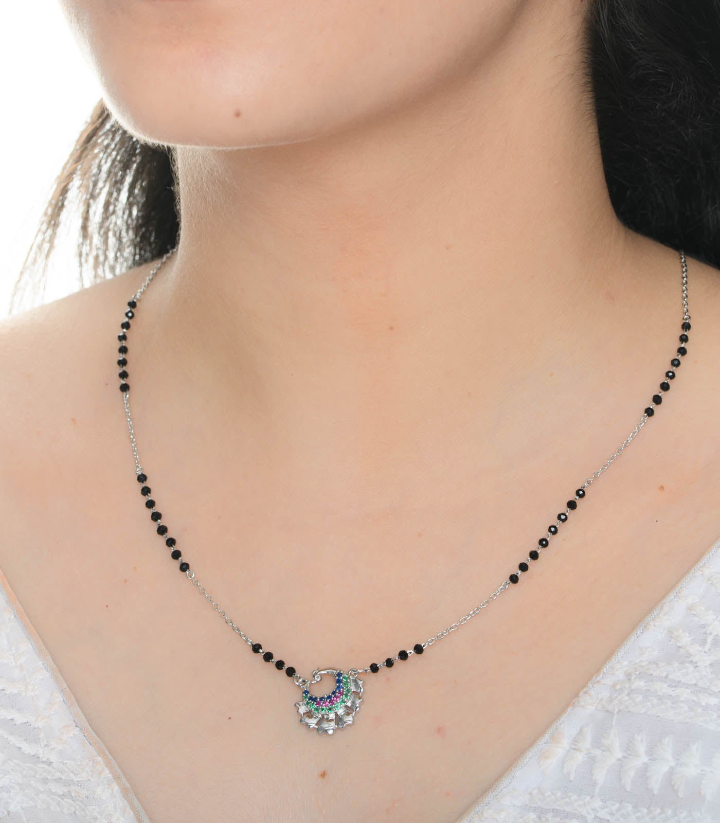 Peacock Mangalsutra (Silver)