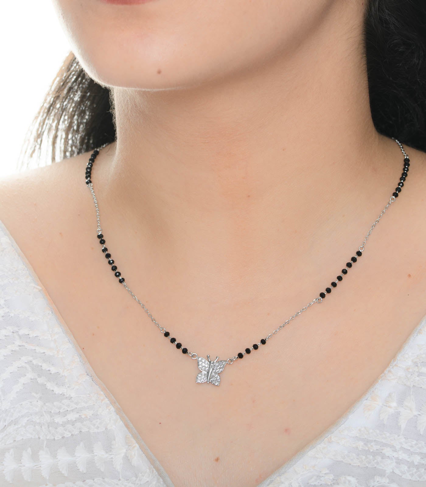 Butterfly Mangalsutra (Silver)