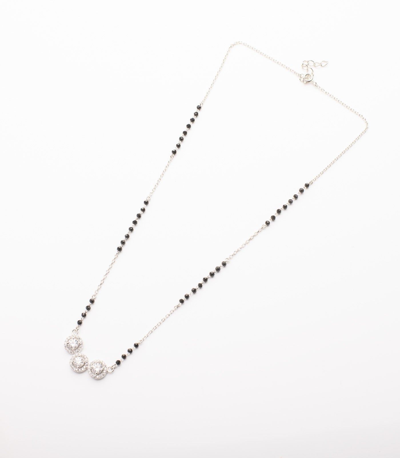 Classic Three Stone Mangalsutra (Silver)