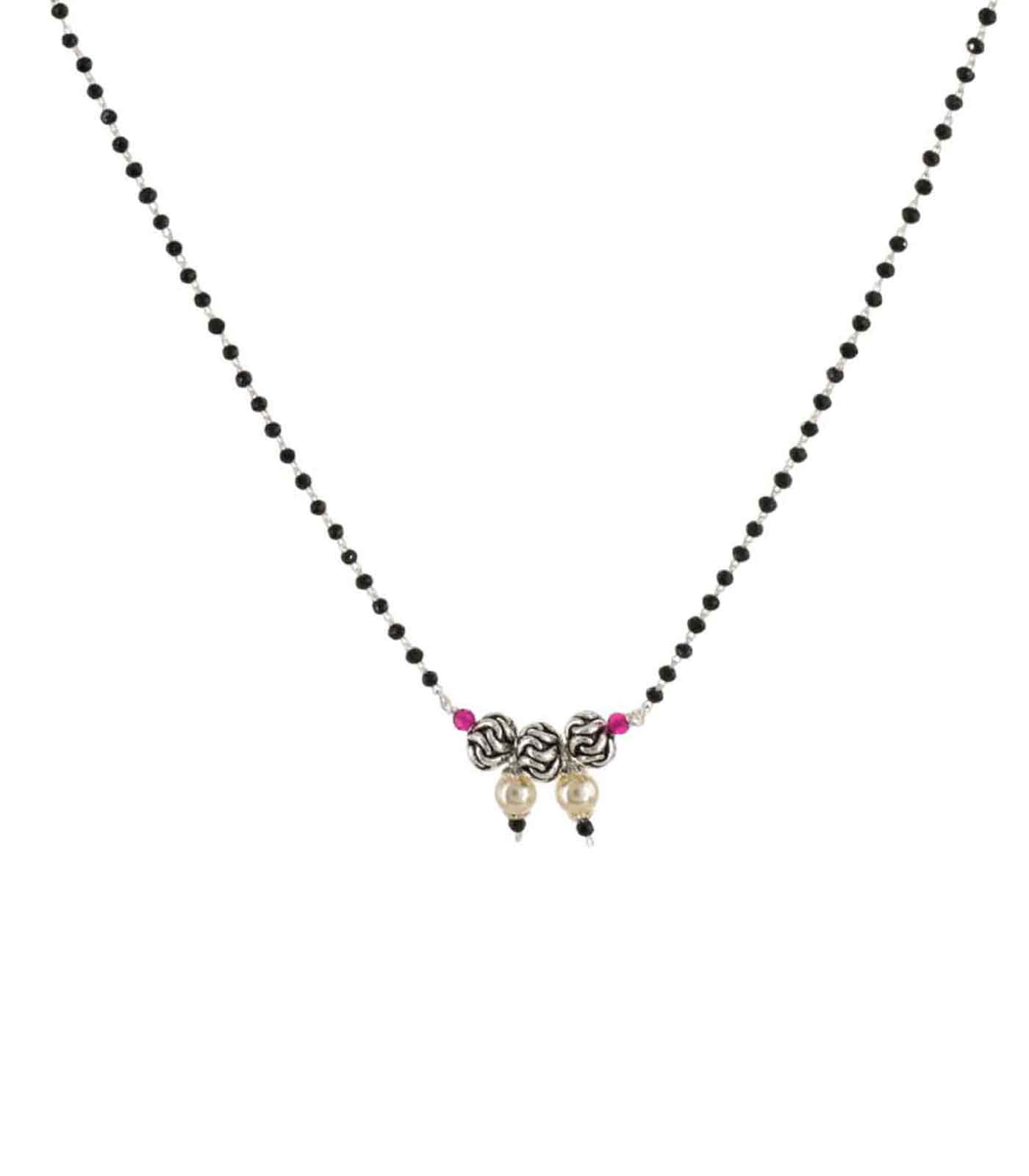 Triple Orb Pearl Mangalsutra (Silver)