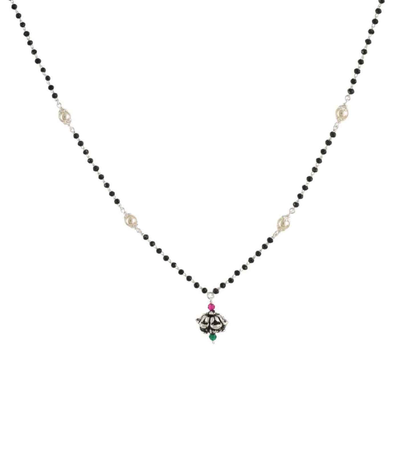 Floral Orb Mangalsutra (Silver)