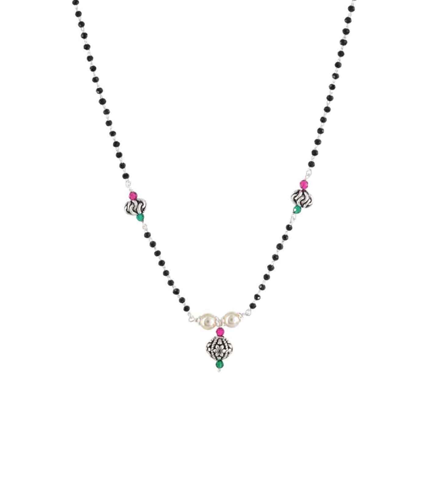 Floral Orb Mangalsutra (Silver)