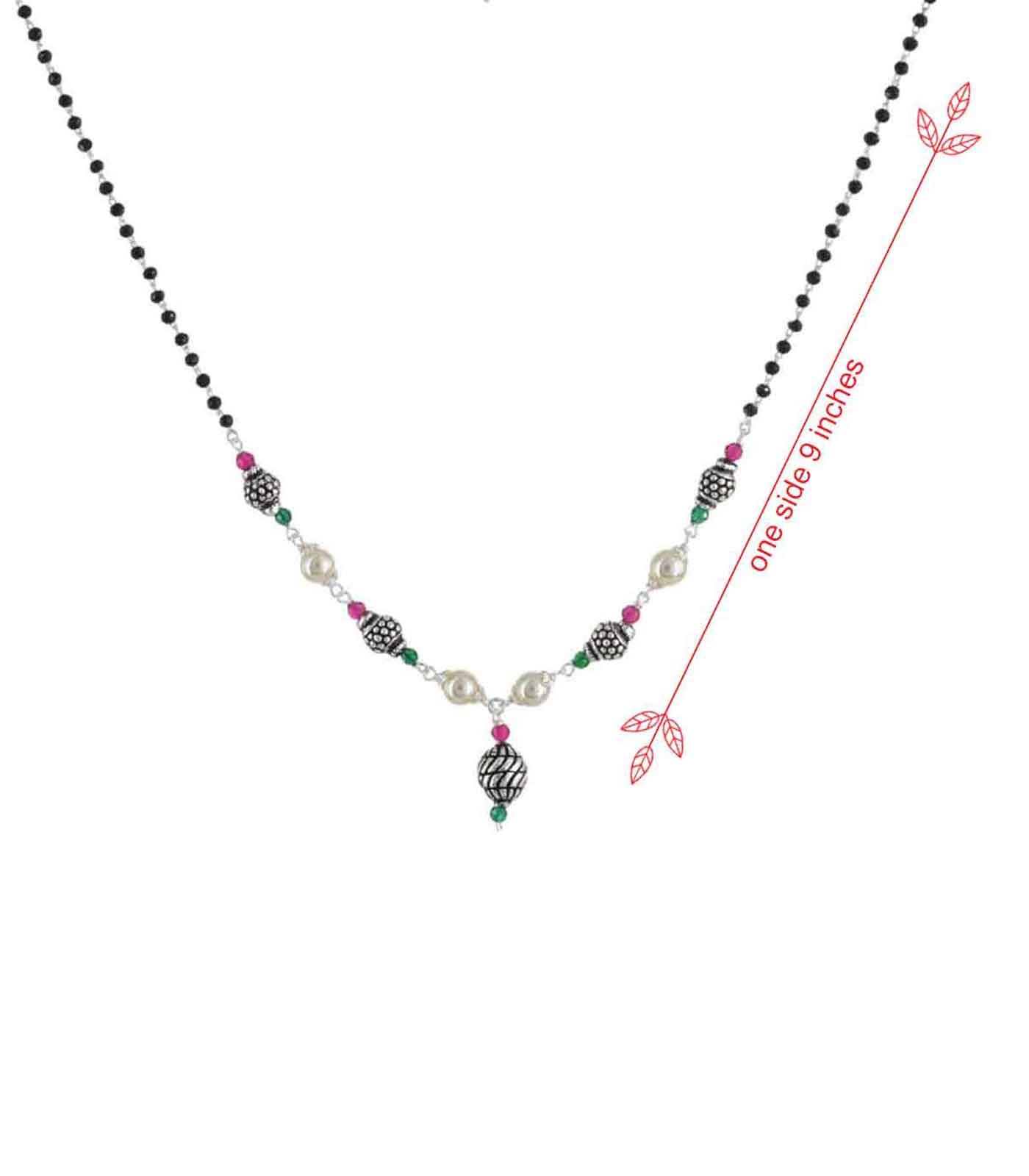 Penta Orb Pearl Mangalsutra (Silver)