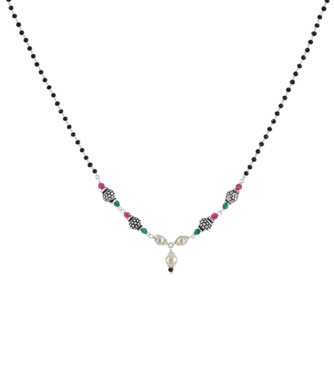 Quadra Orb Pearl Mangalsutra (silver)