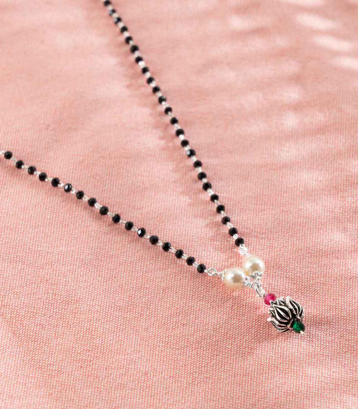 Lotus Orb Mangalsutra (Silver)
