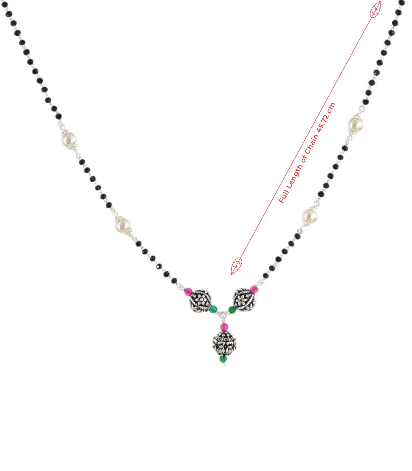 Triple Orb Pearl Mangalsutra (Silver)