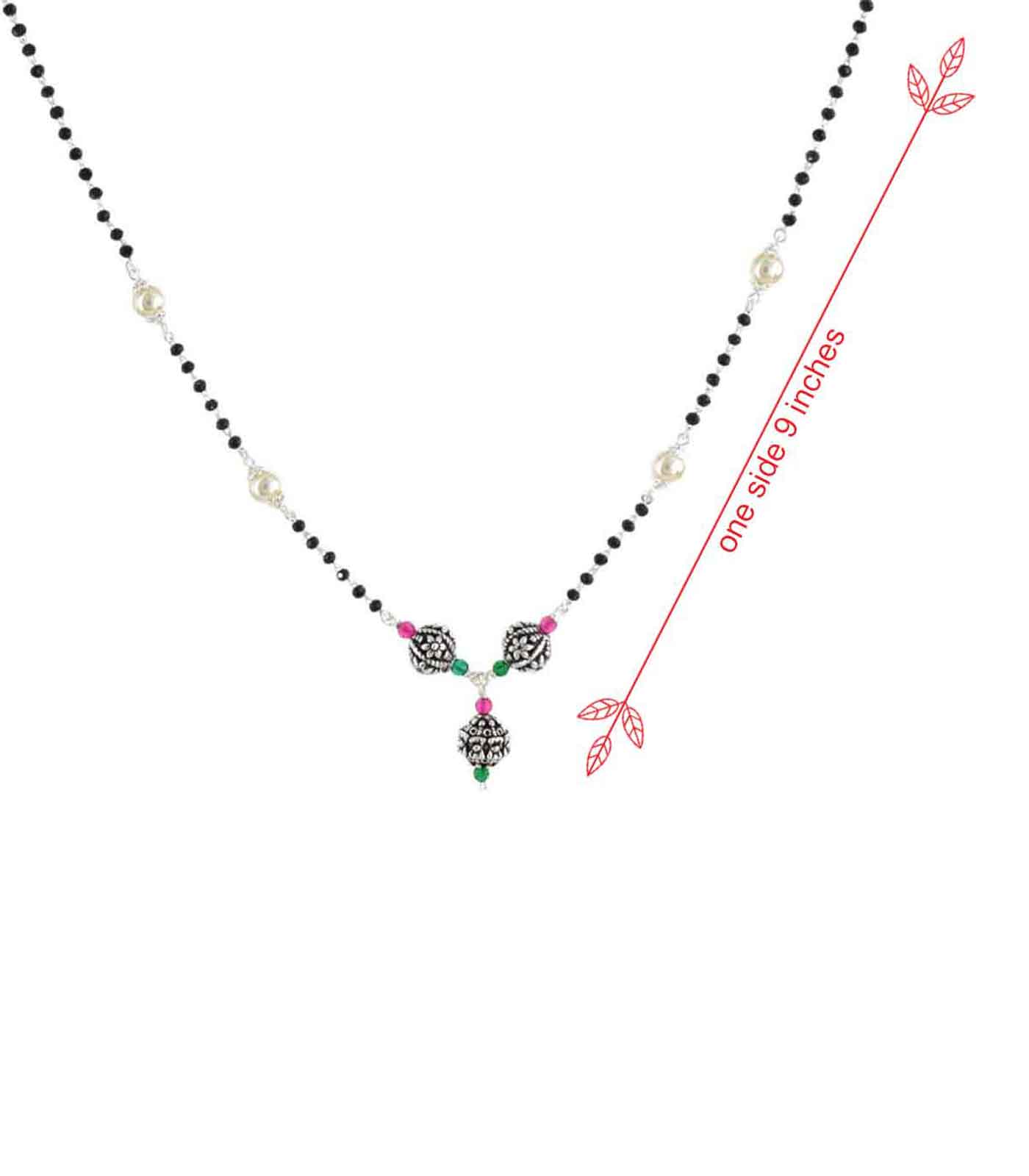 Triple Orb Pearl Mangalsutra (Silver)