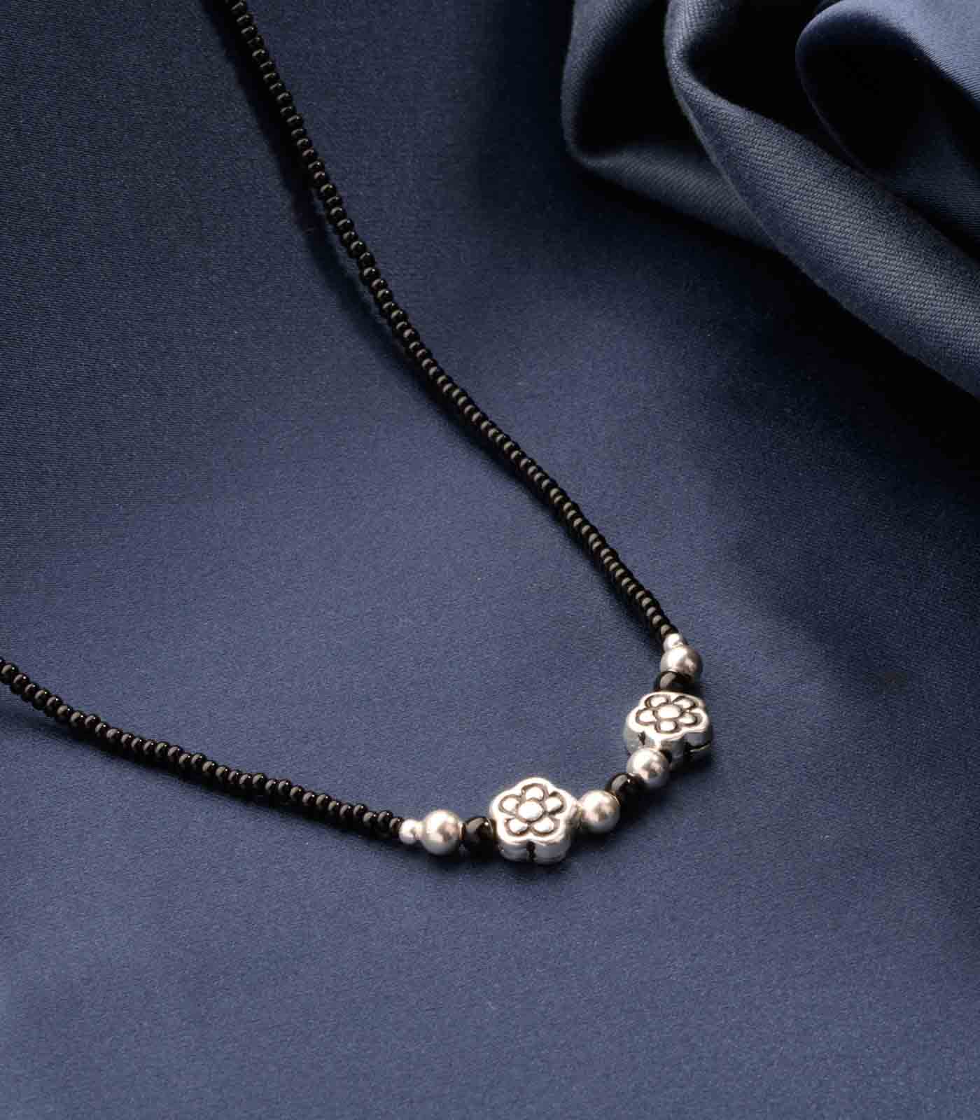 Silver Dual Floral Antique Mangalsutra