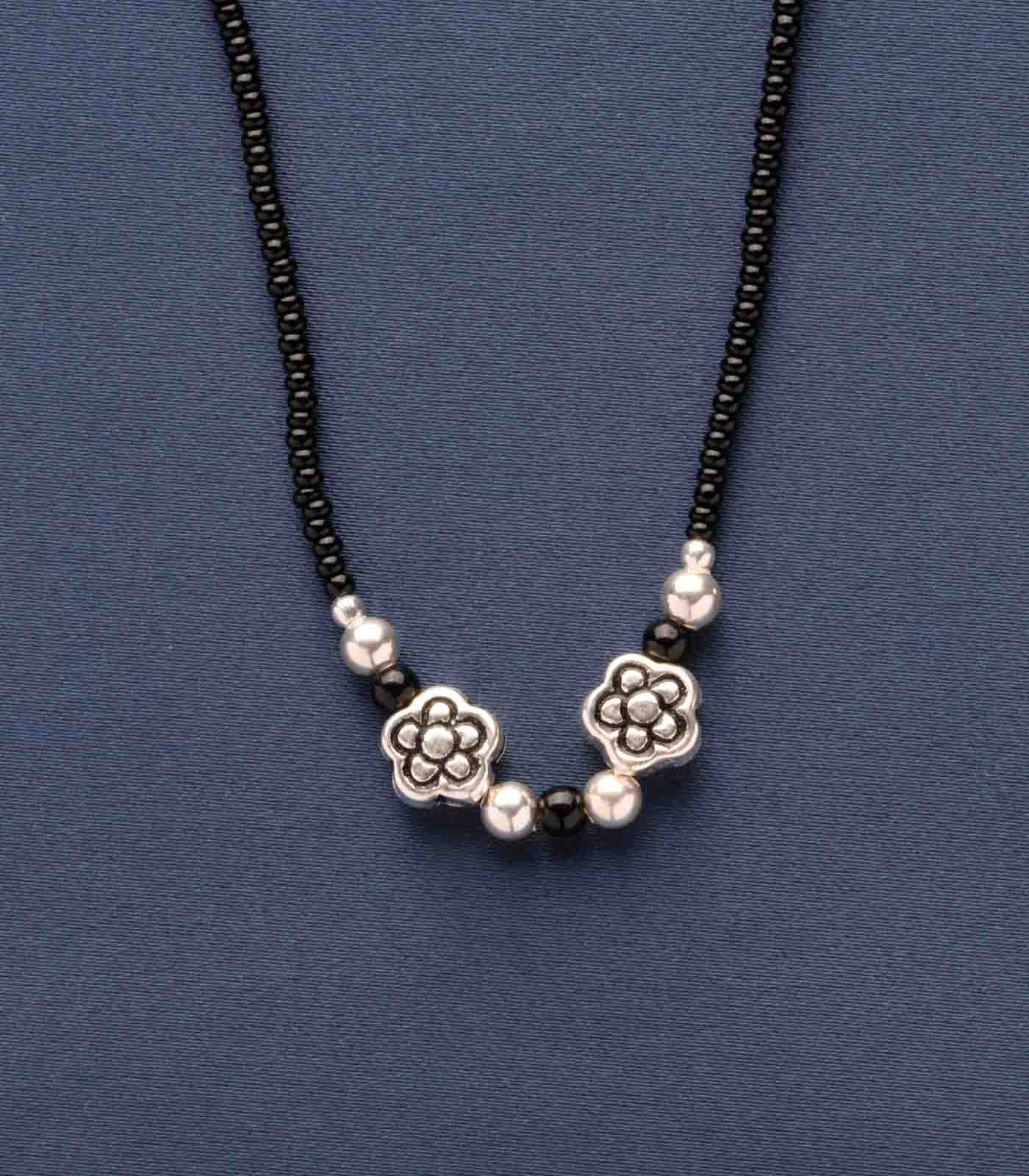 Silver Dual Floral Antique Mangalsutra
