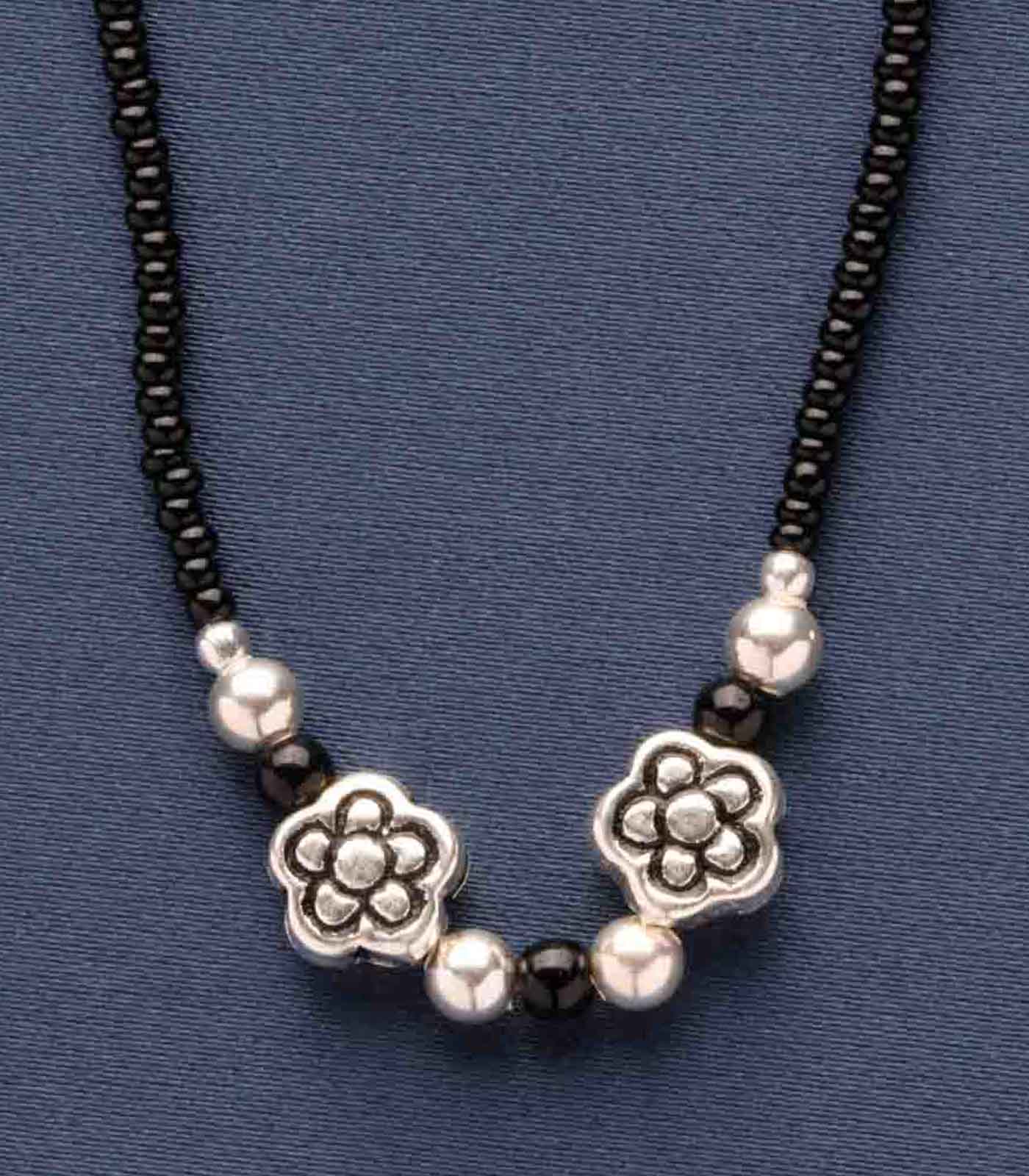 Silver Dual Floral Antique Mangalsutra