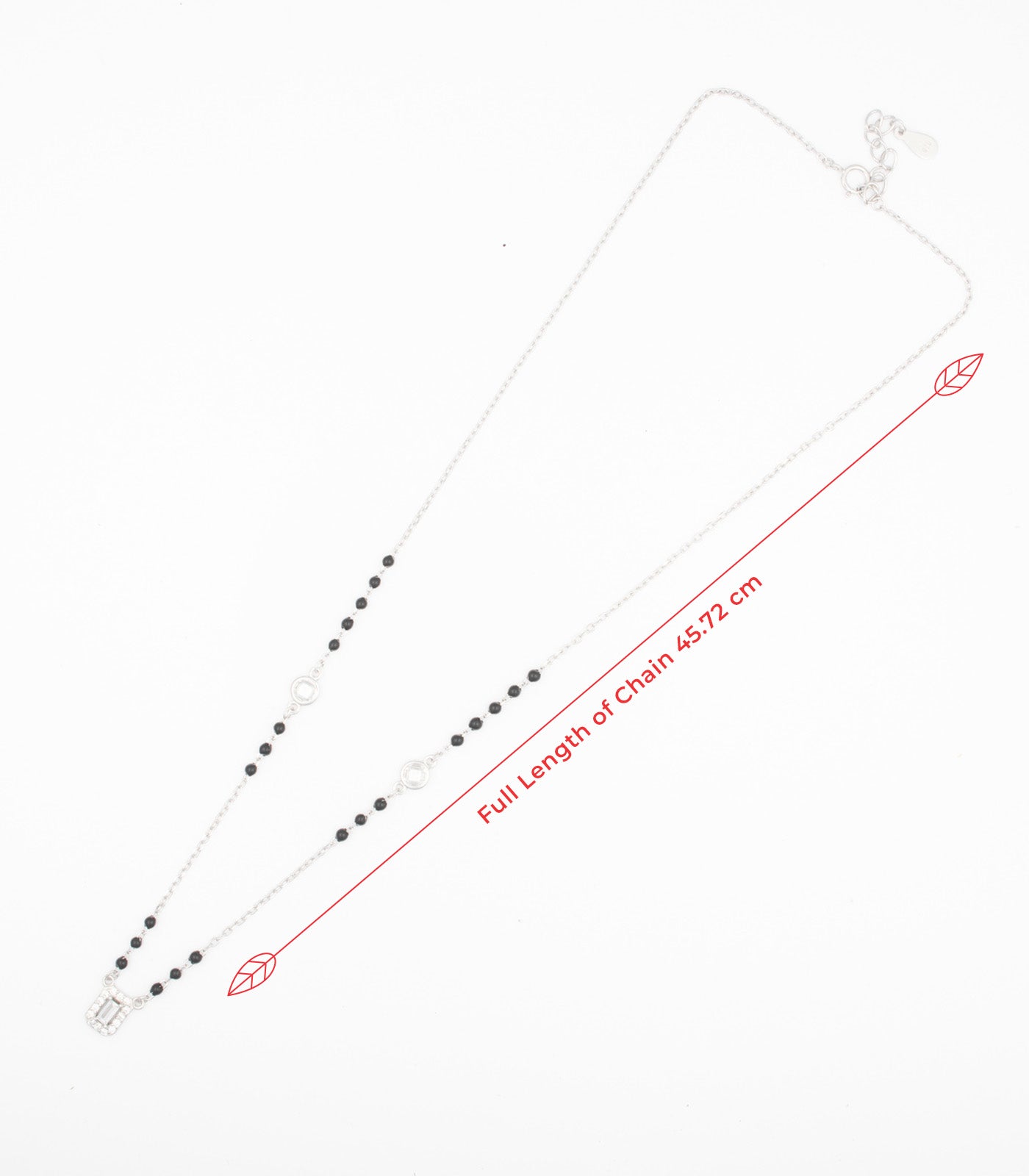 Rectangular Stone Mangalsutra Set (Silver)