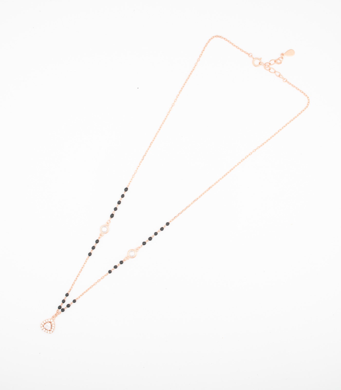 Triangular Rose Gold Mangalsutra Set (Silver)