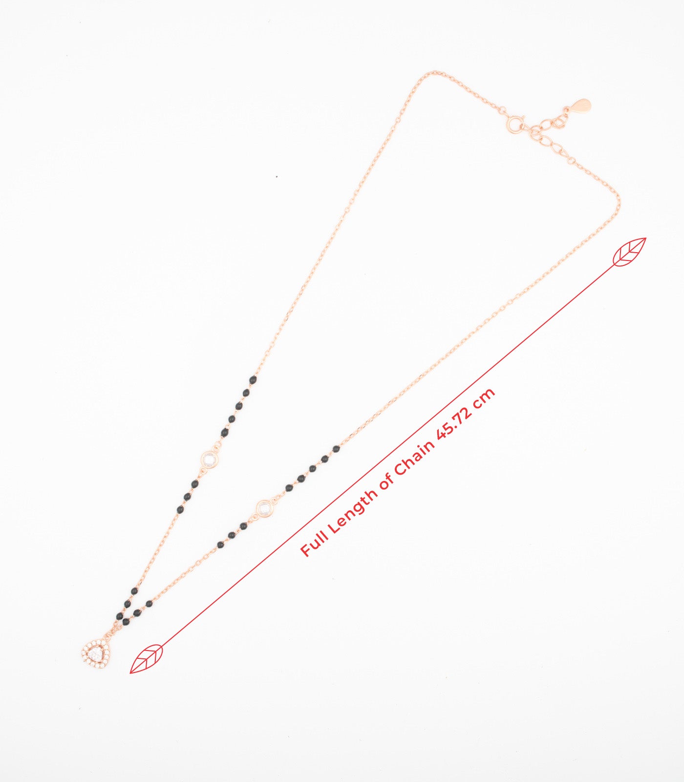 Triangular Rose Gold Mangalsutra Set (Silver)