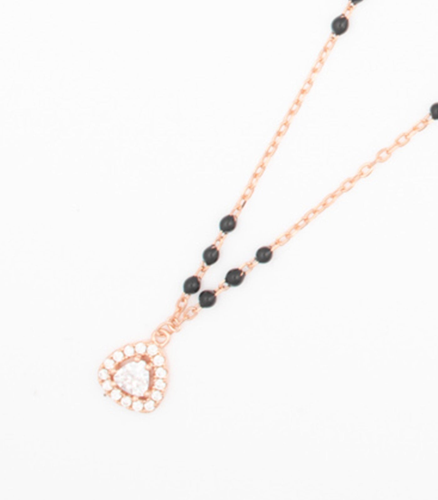 Triangular Rose Gold Mangalsutra Set (Silver)