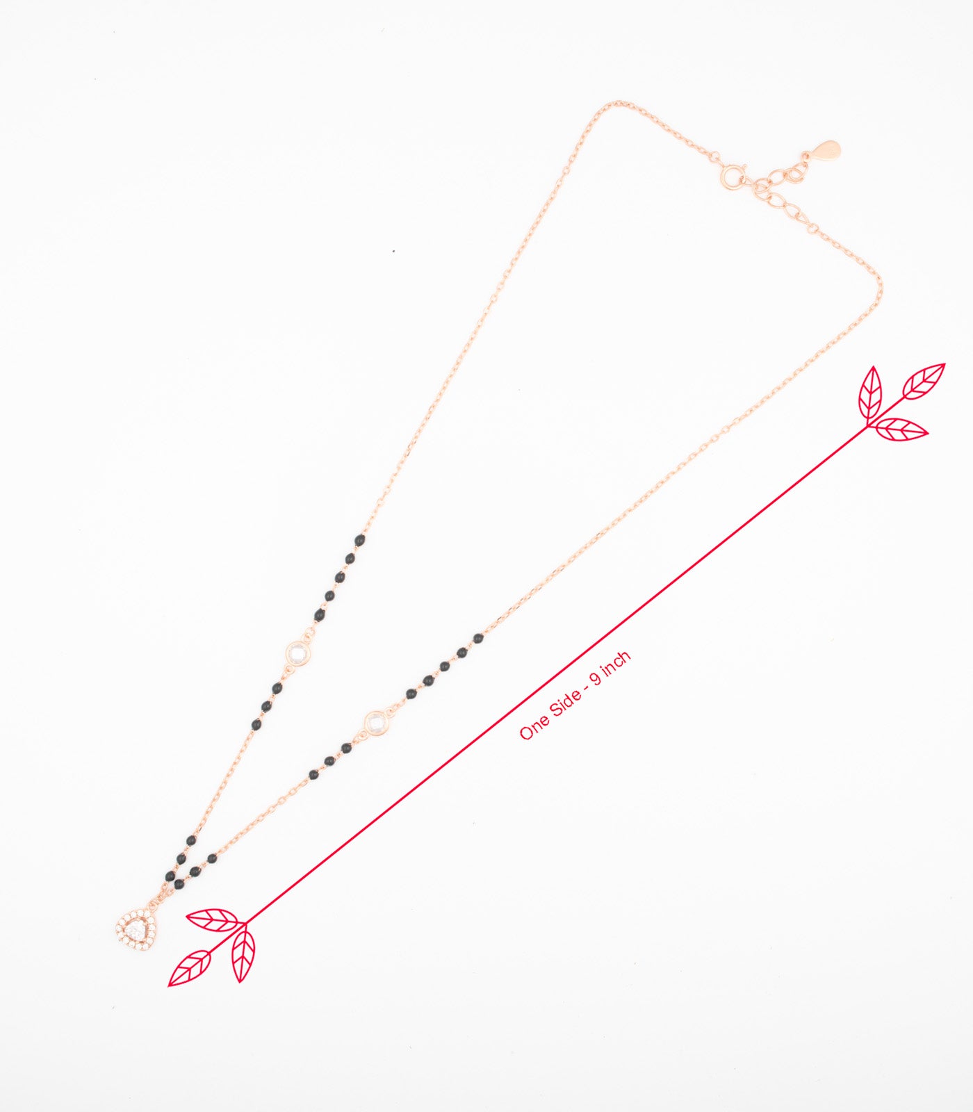 Triangular Rose Gold Mangalsutra Set (Silver)