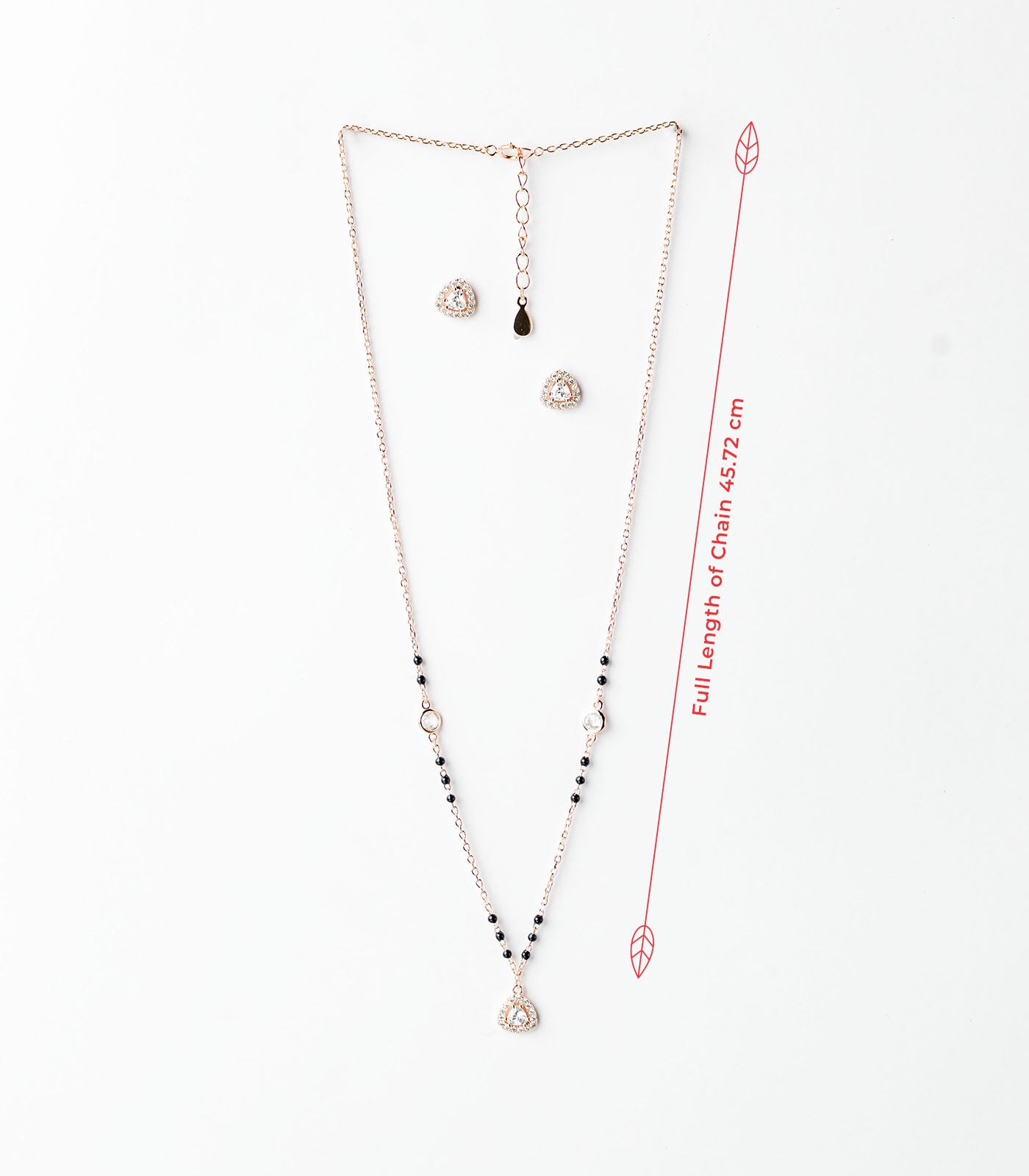 Triangular Rose Gold Mangalsutra Set (Silver)