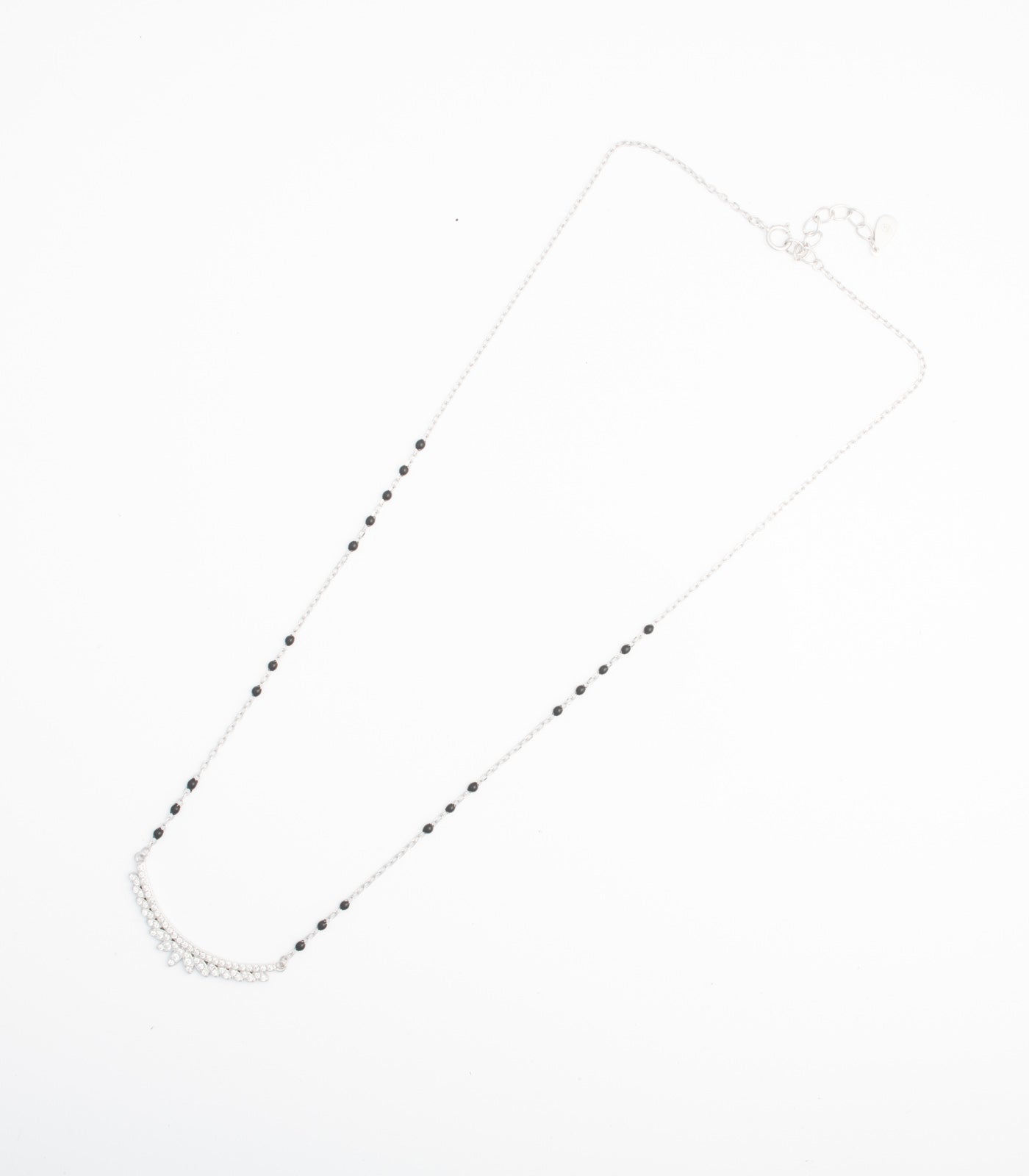 Stone Curve Mangalsutra Set (Silver)