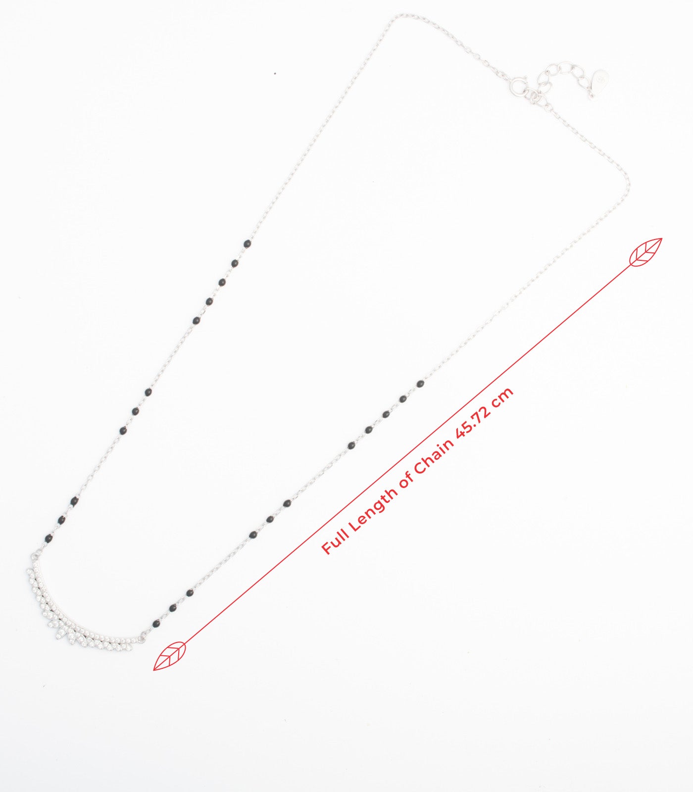 Stone Curve Mangalsutra Set (Silver)