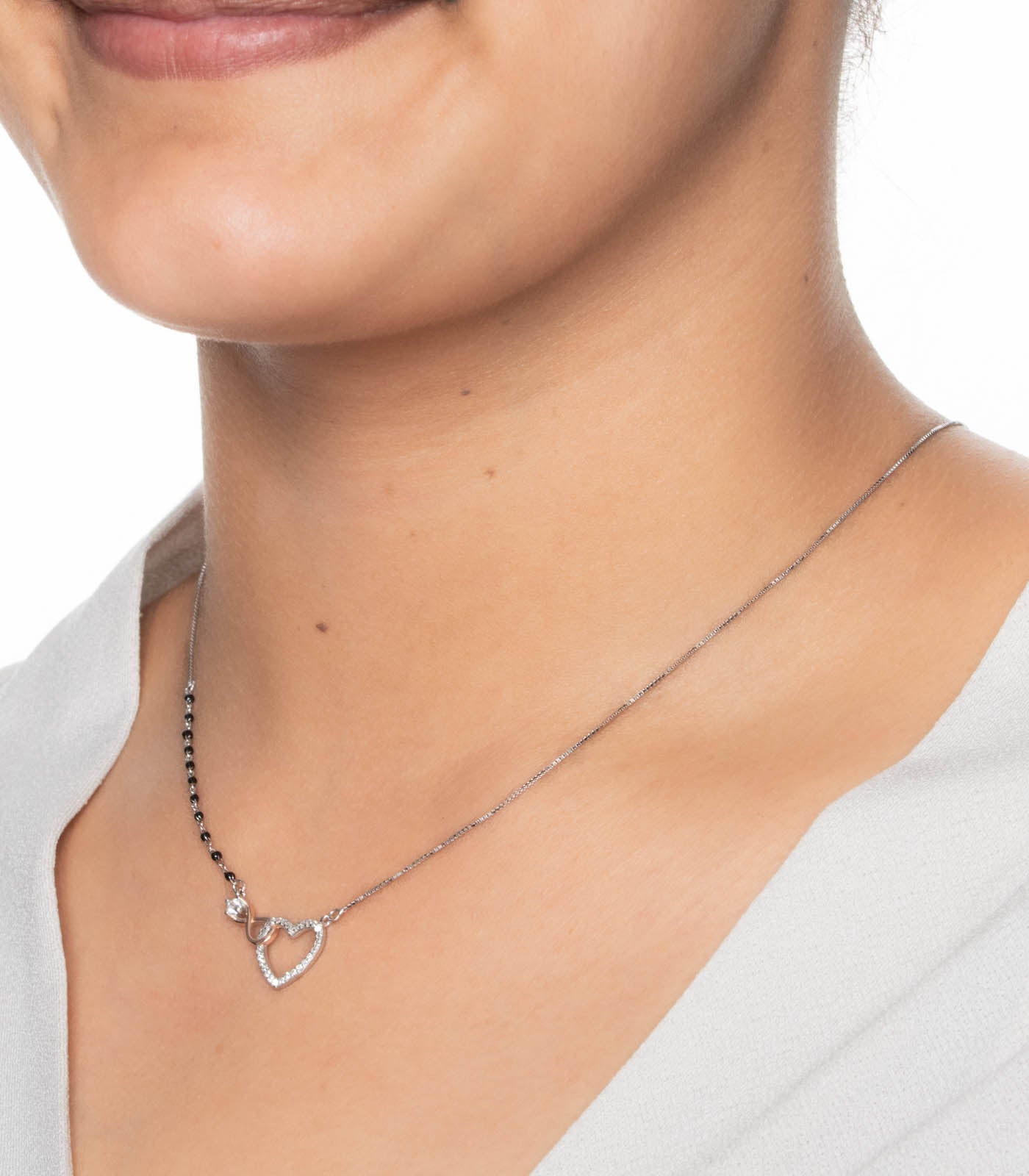 Infinity Heart Mangalsutra (Silver)