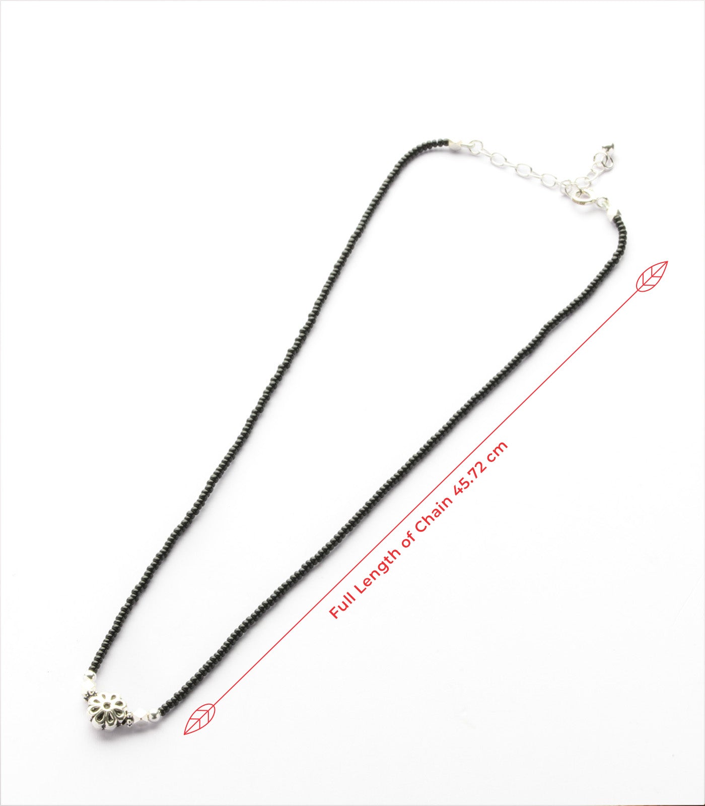 Silver Shiny Floral Antique Mangalsutra