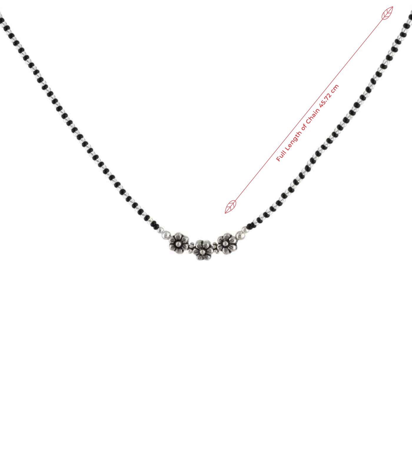 Floral Triplet Mangalsutra (Silver)