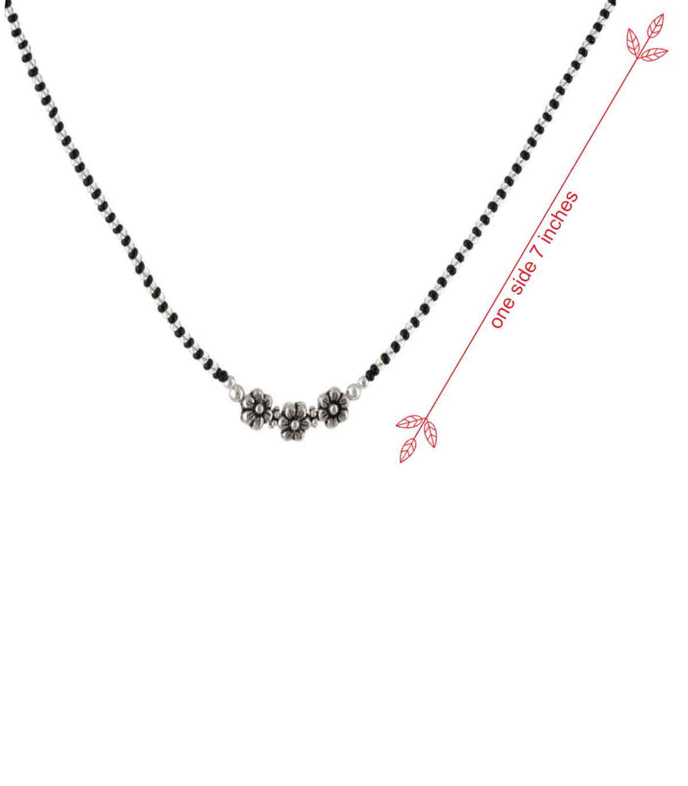 Floral Triplet Mangalsutra (Silver)