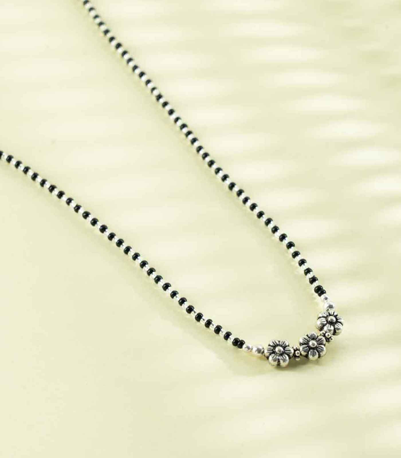 Floral Triplet Mangalsutra (Silver)