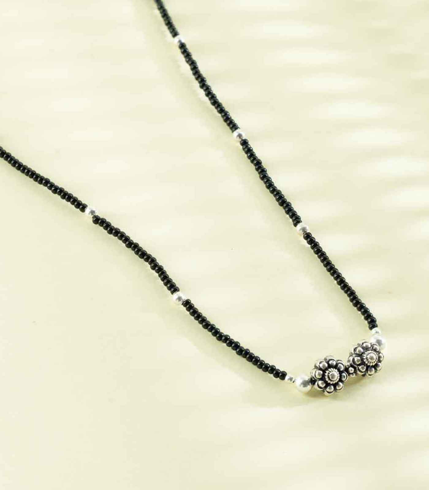 Floral Shape Mangalsutra (Silver)
