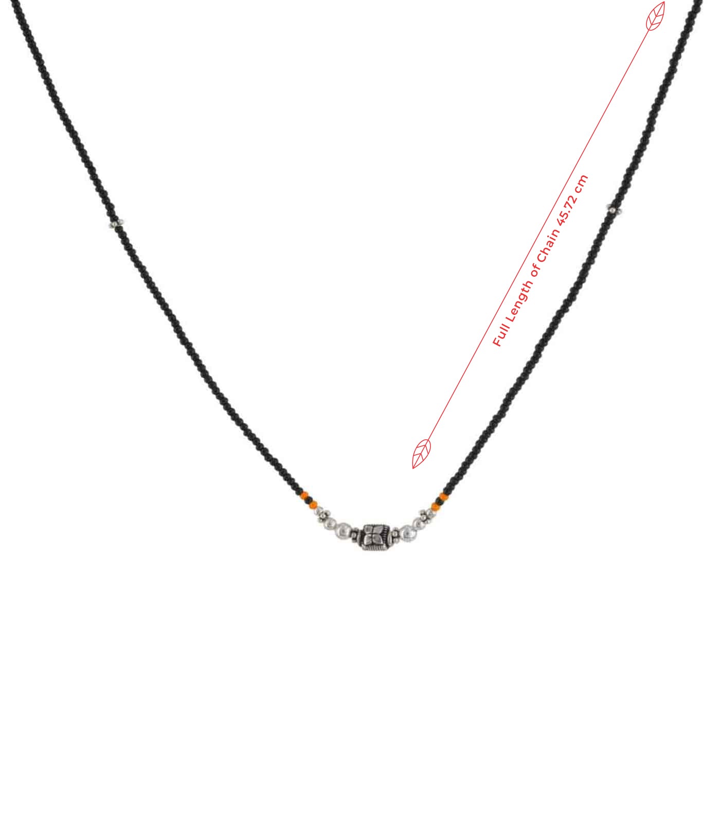 Petal Motif Silver Bead Mangalsutra (Silver)