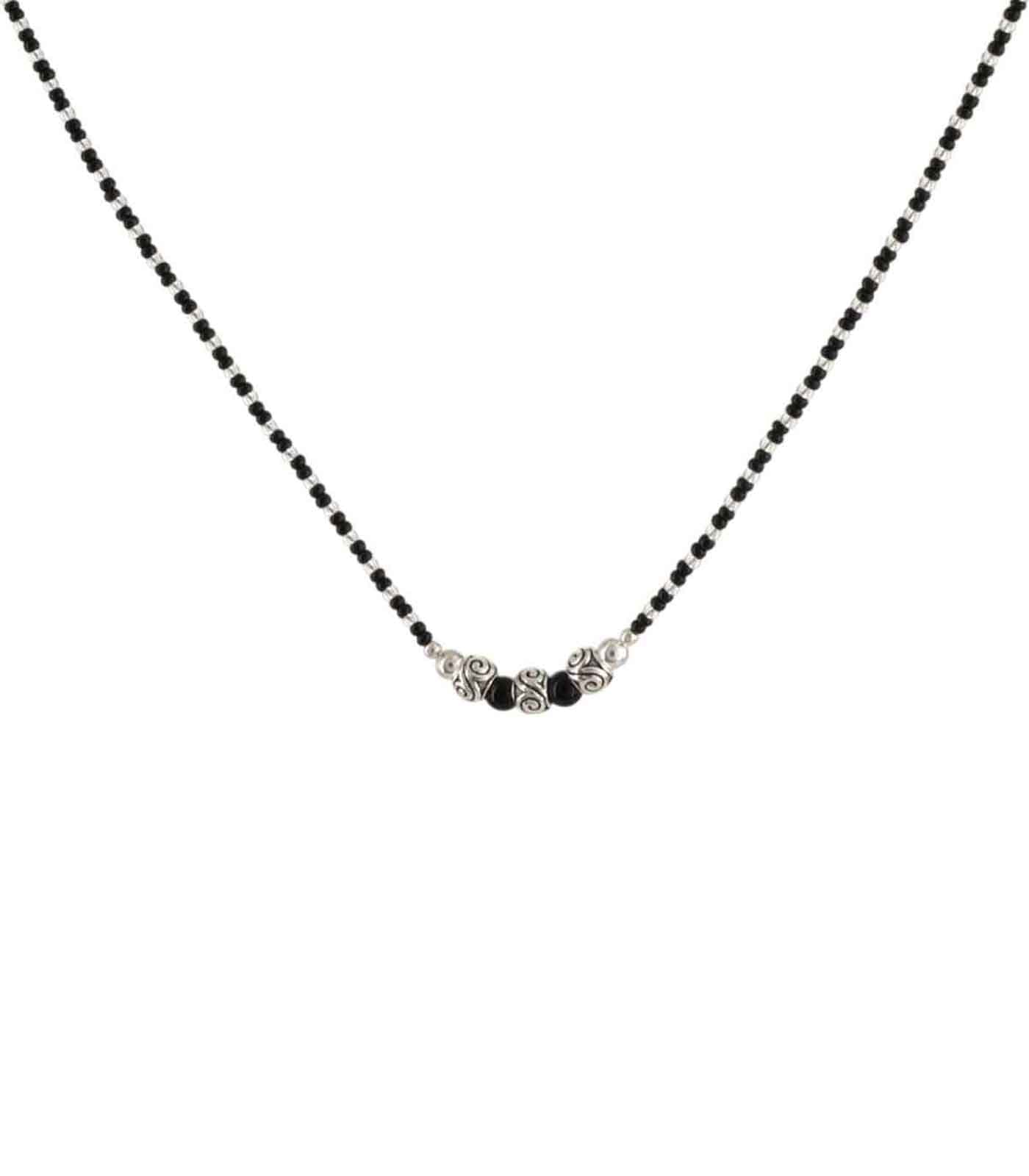 Triple Swirling Orb Mangalsutra (Silver)