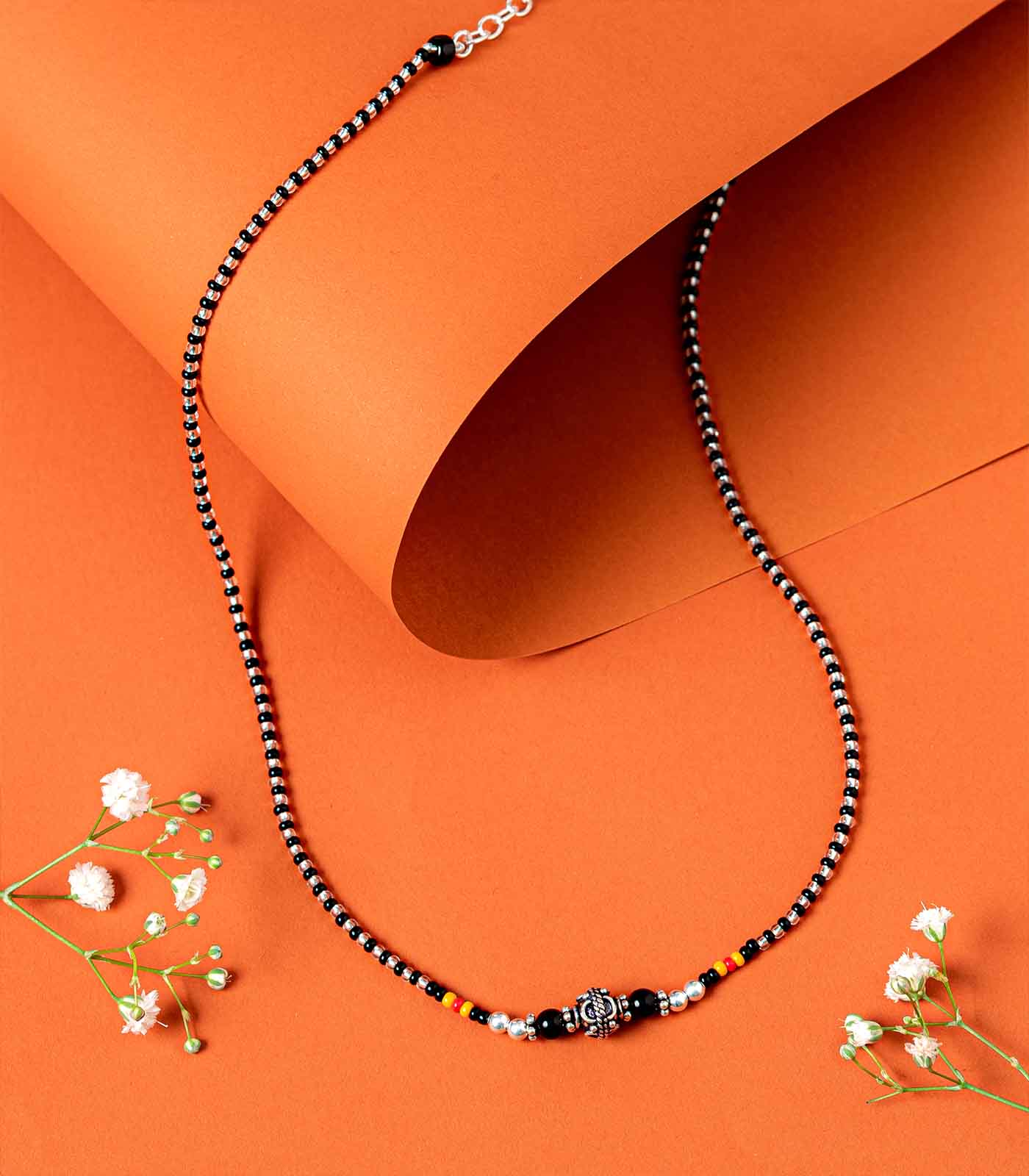 Swirl Orb Antique Mangalsutra (Silver)