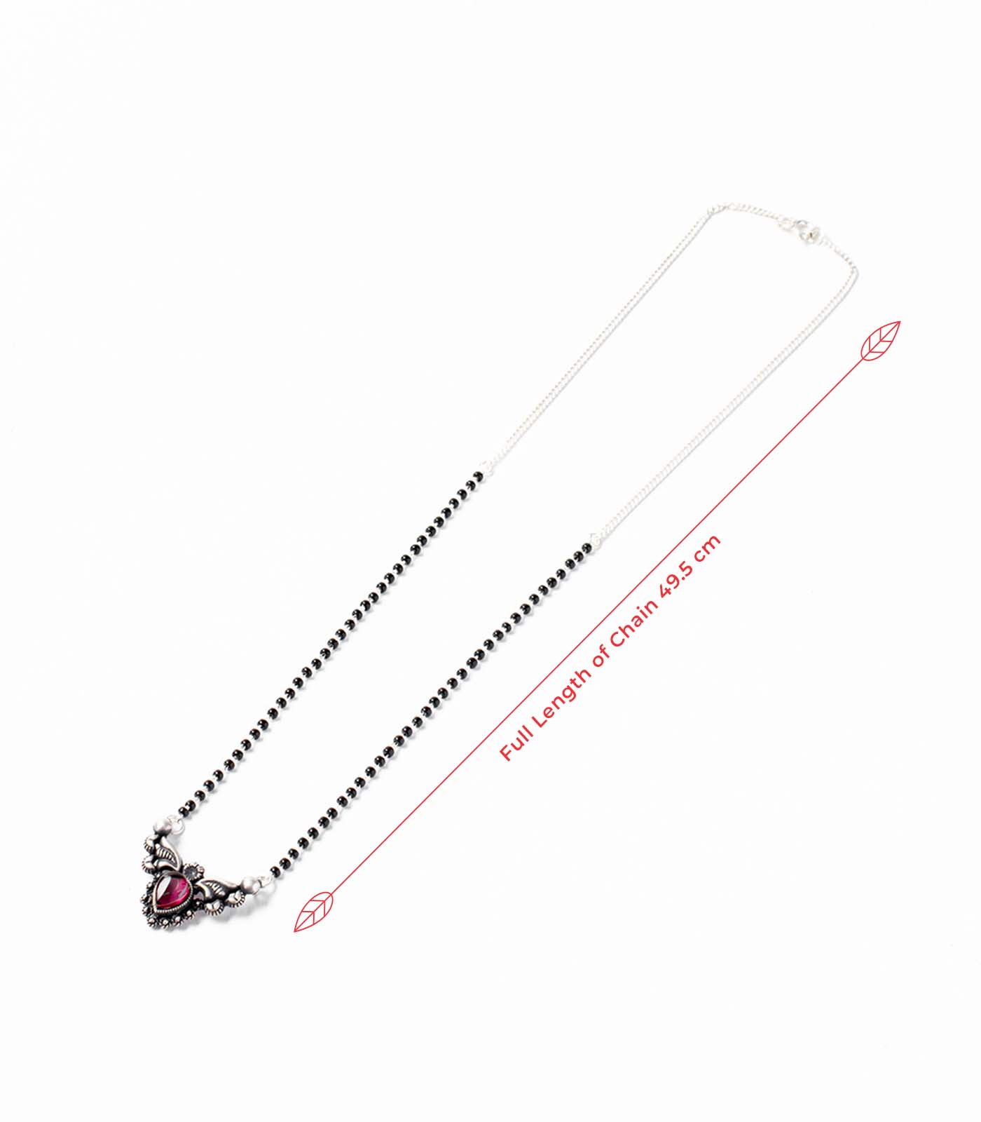 Royal Stone Drop Shaped Antique Mangalsutra (Silver)