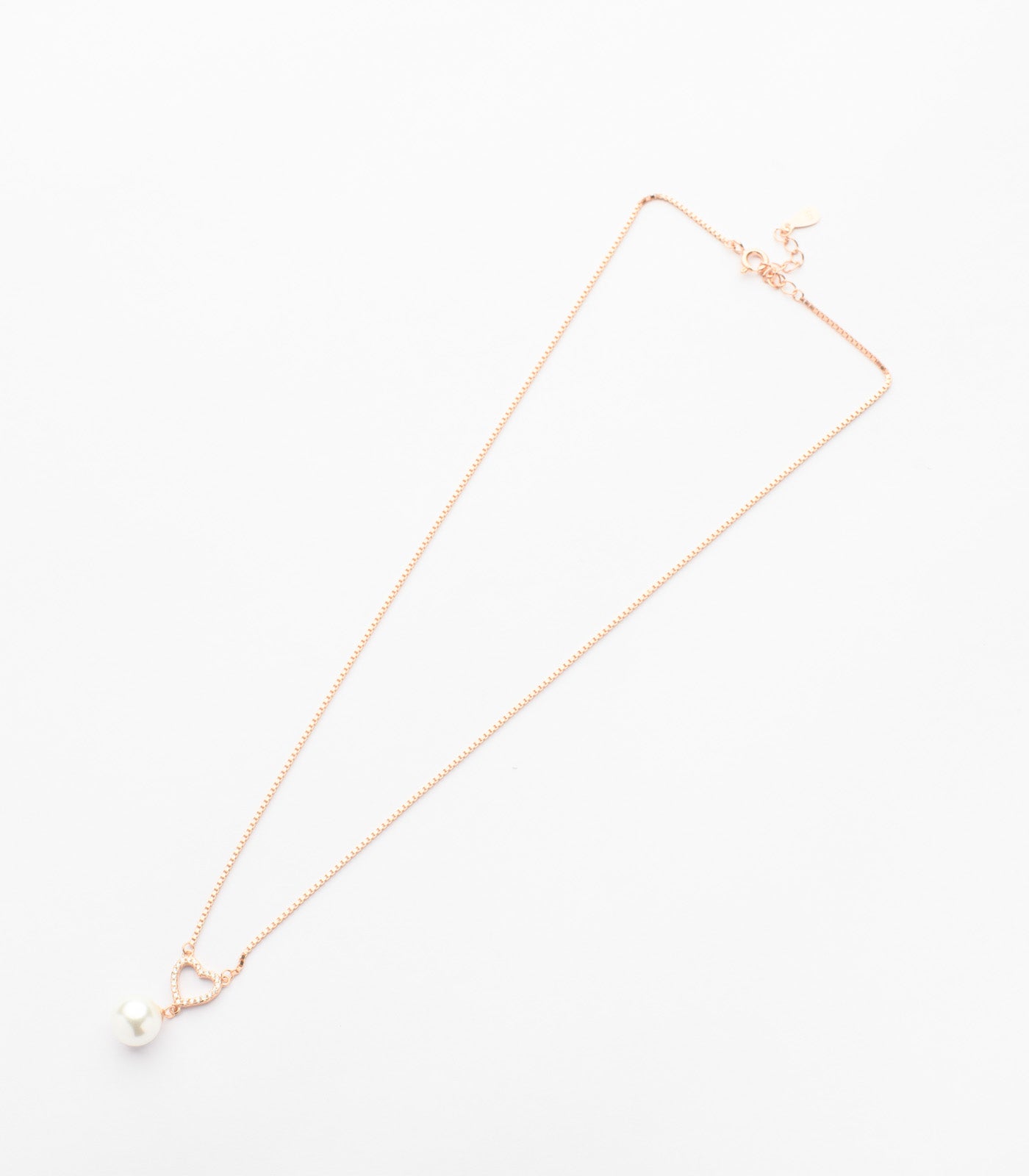 Dazzling Heart Pearl Necklace (Silver)