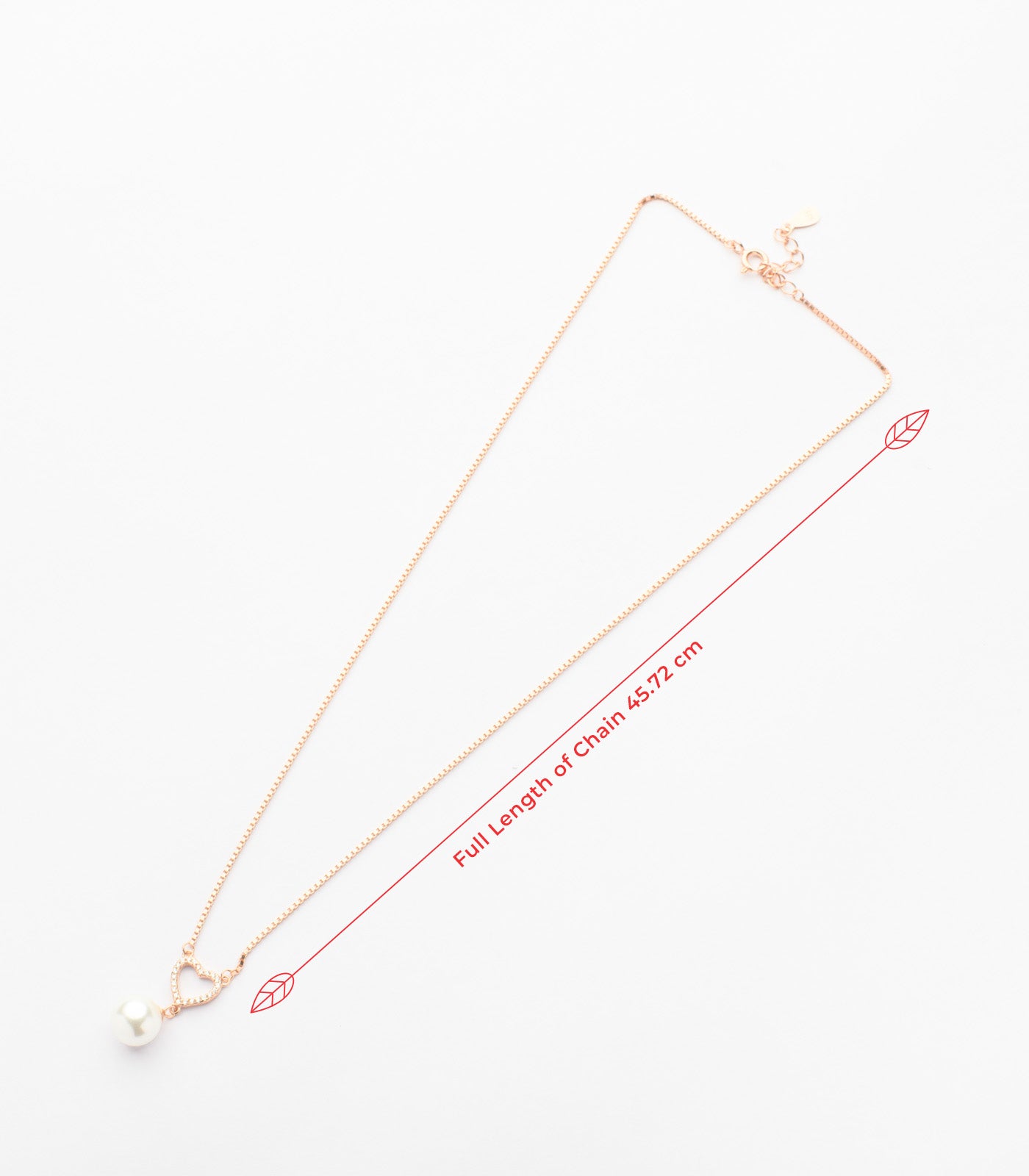 Dazzling Heart Pearl Necklace (Silver)