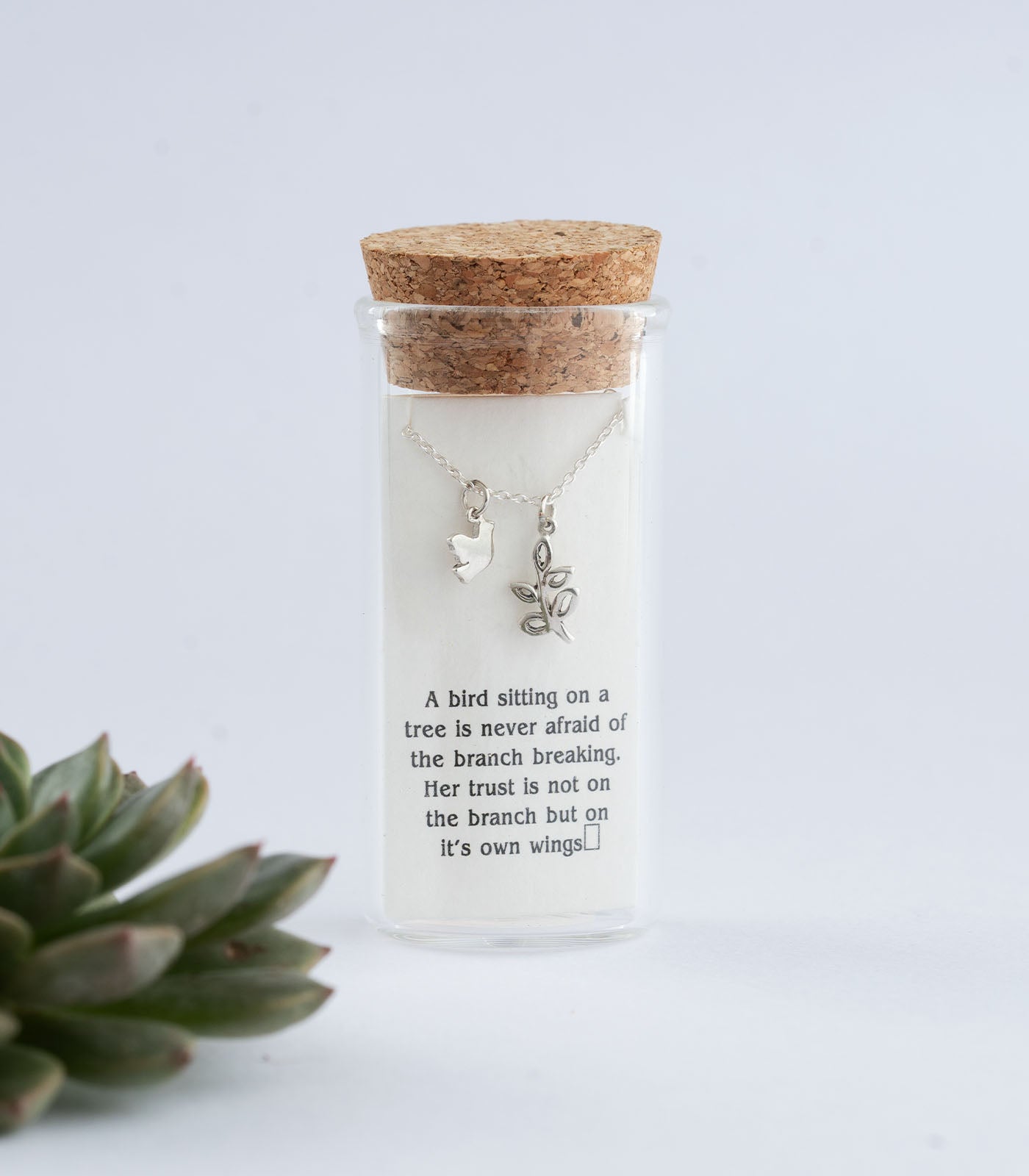 Blooming Plant Silver Necklace