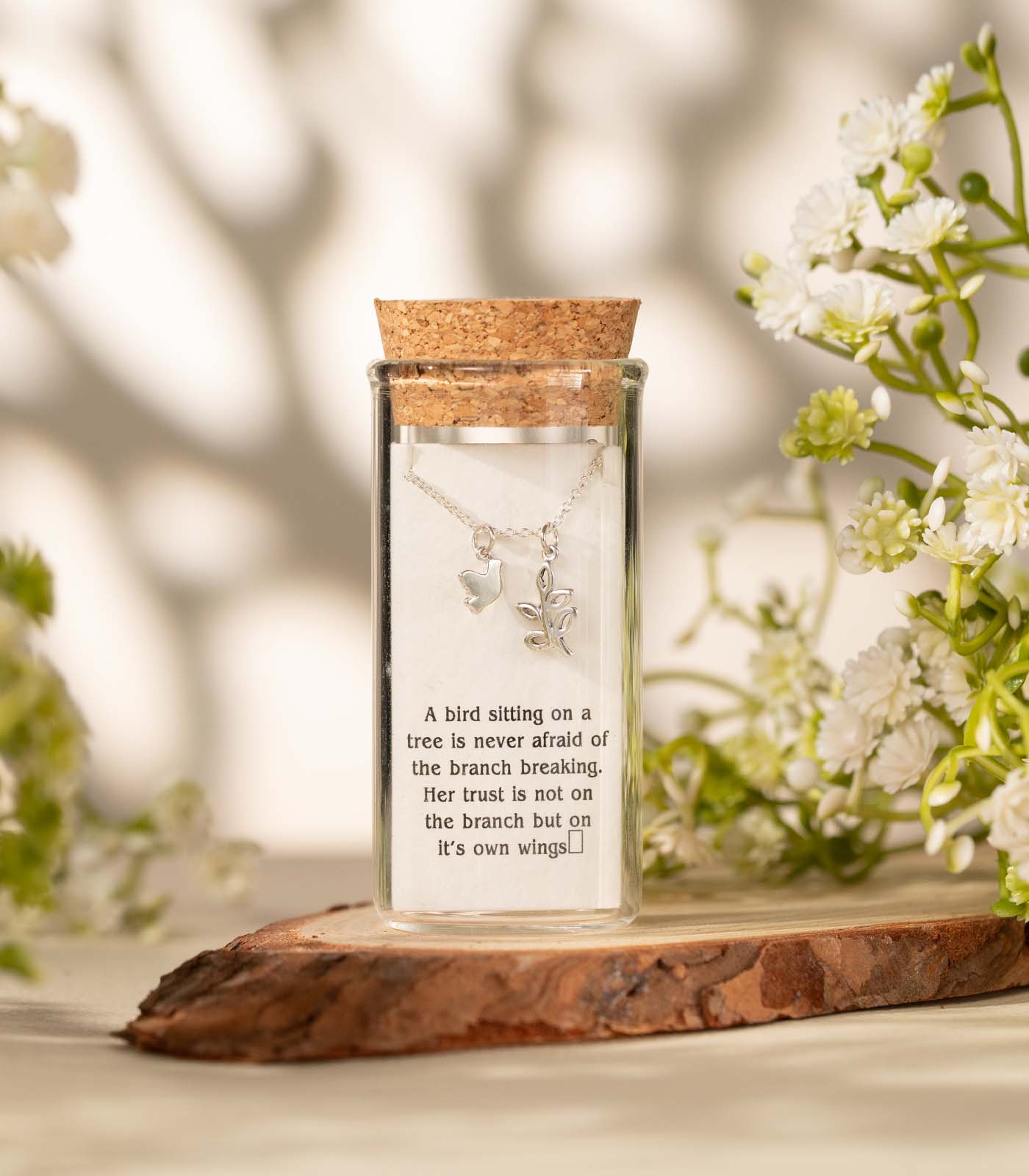 Blooming Plant Necklace (Silver)