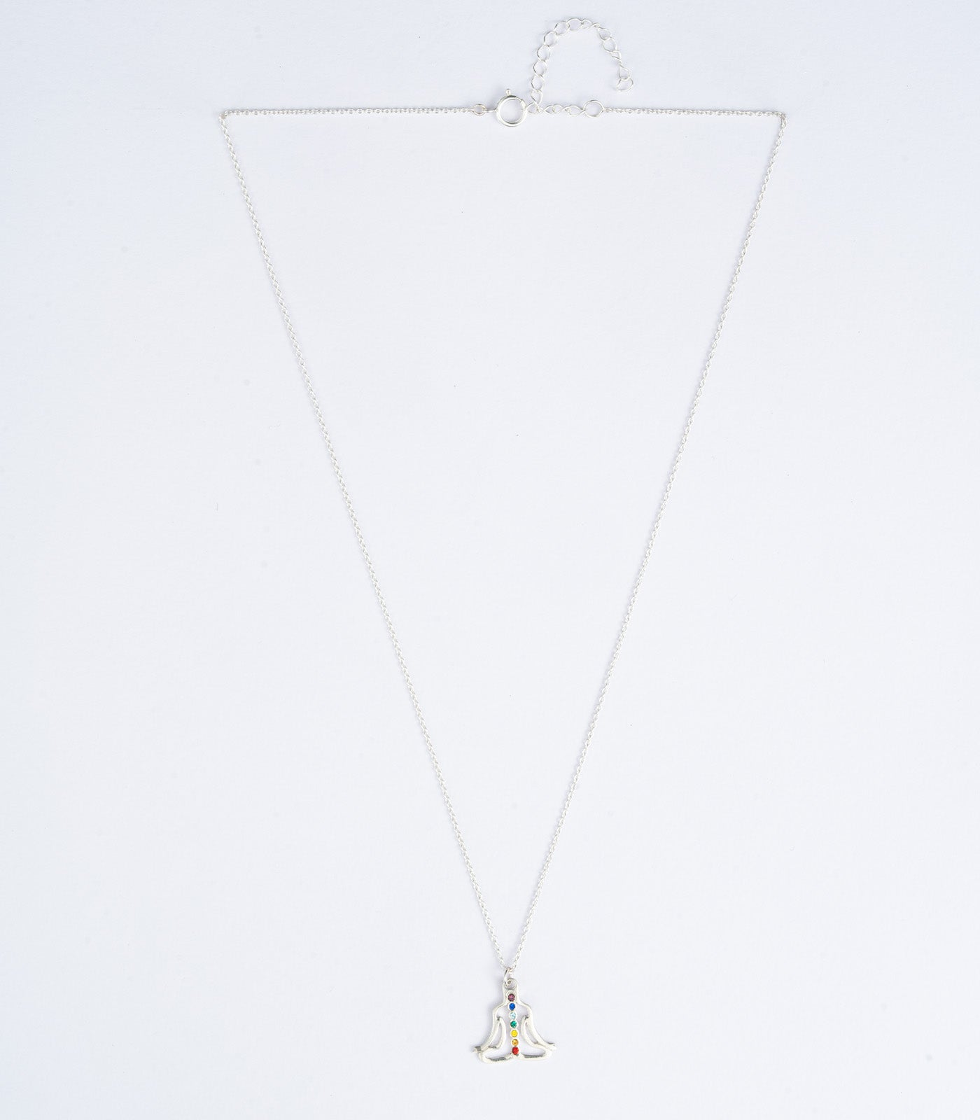 Seven Yog Chakras Silver Necklace